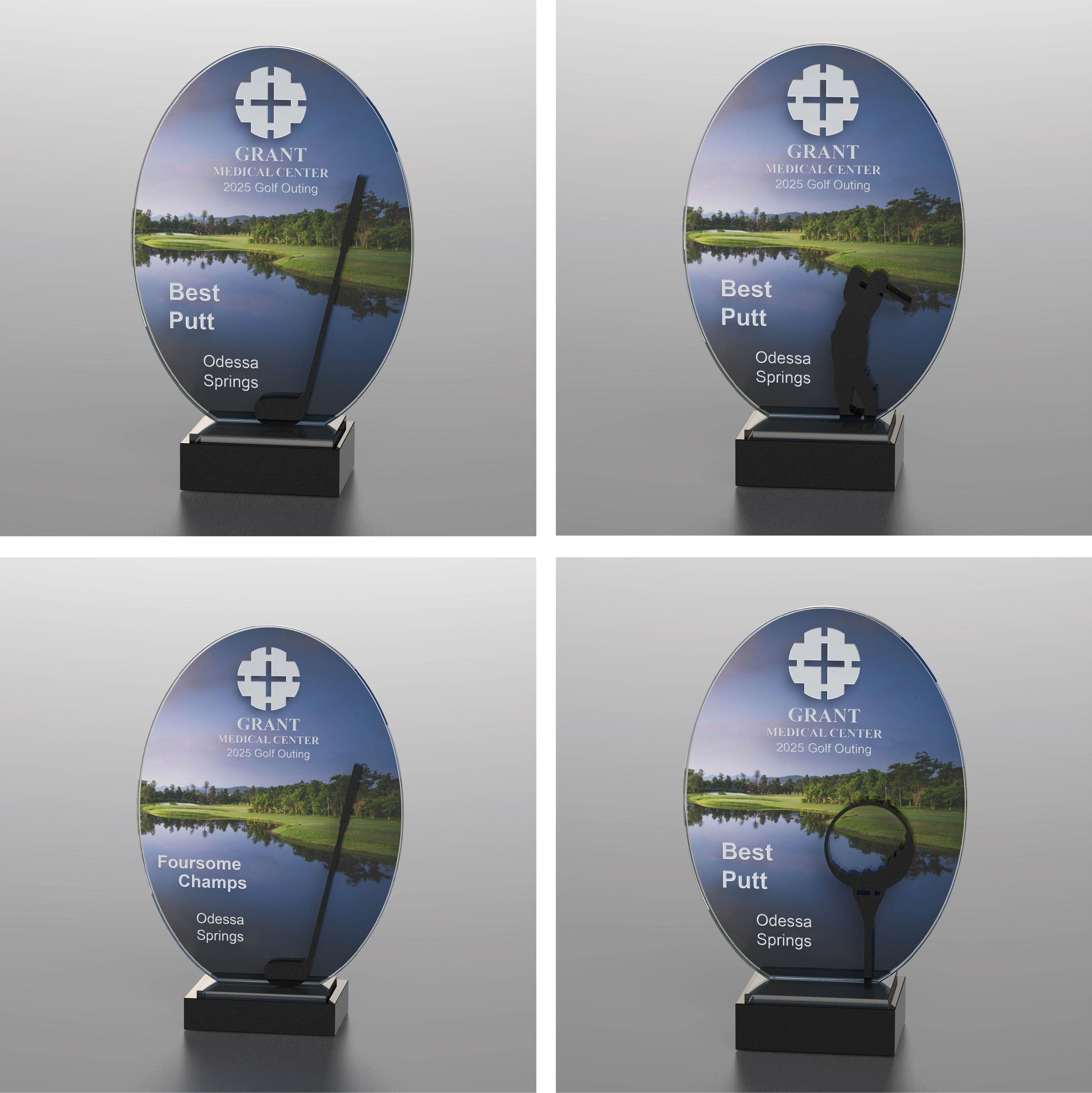 Golf Course Silhouette Award - 4 1/2" x 6 7/8" x 2"