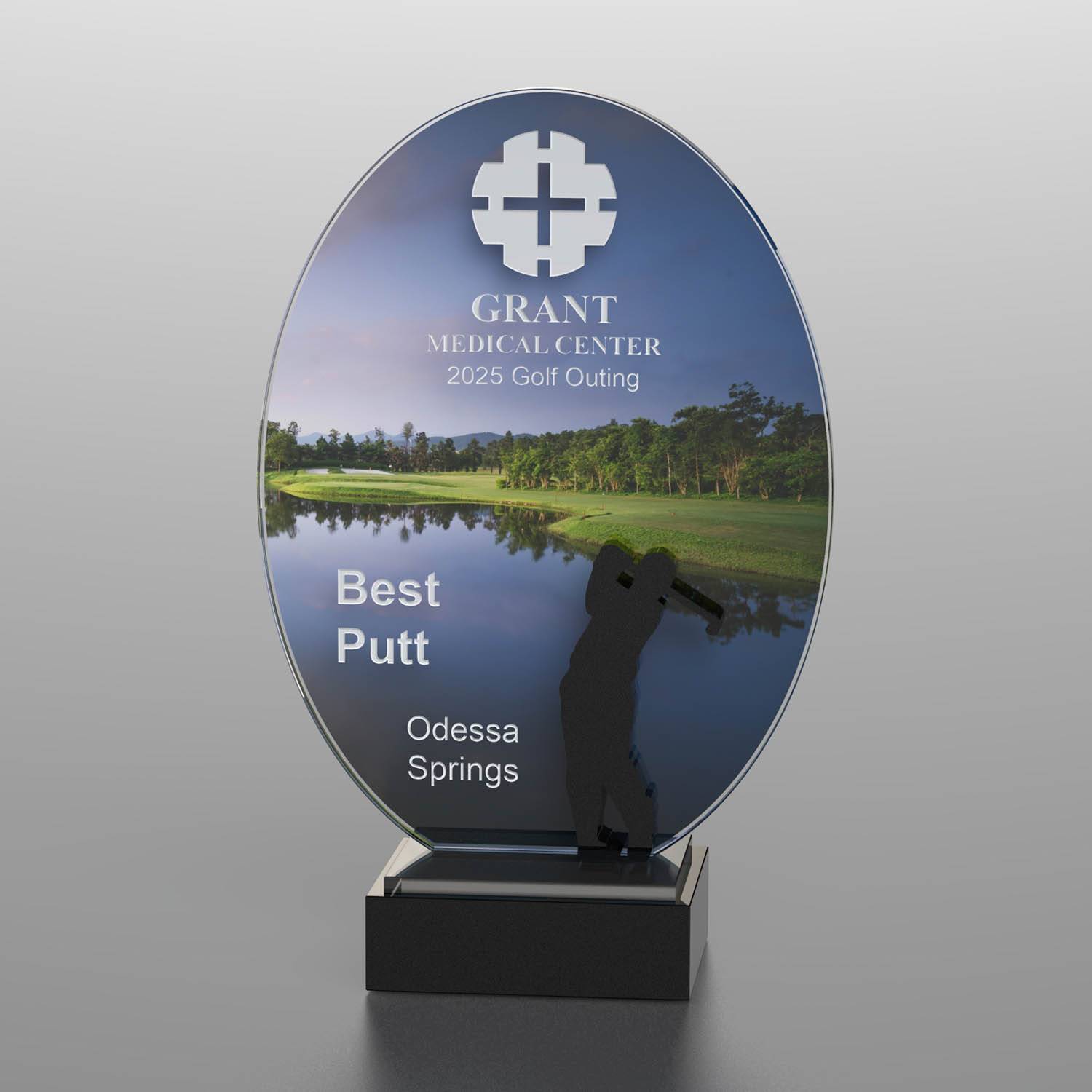 Golf Course Silhouette Award - 4 1/2" x 6 7/8" x 2"