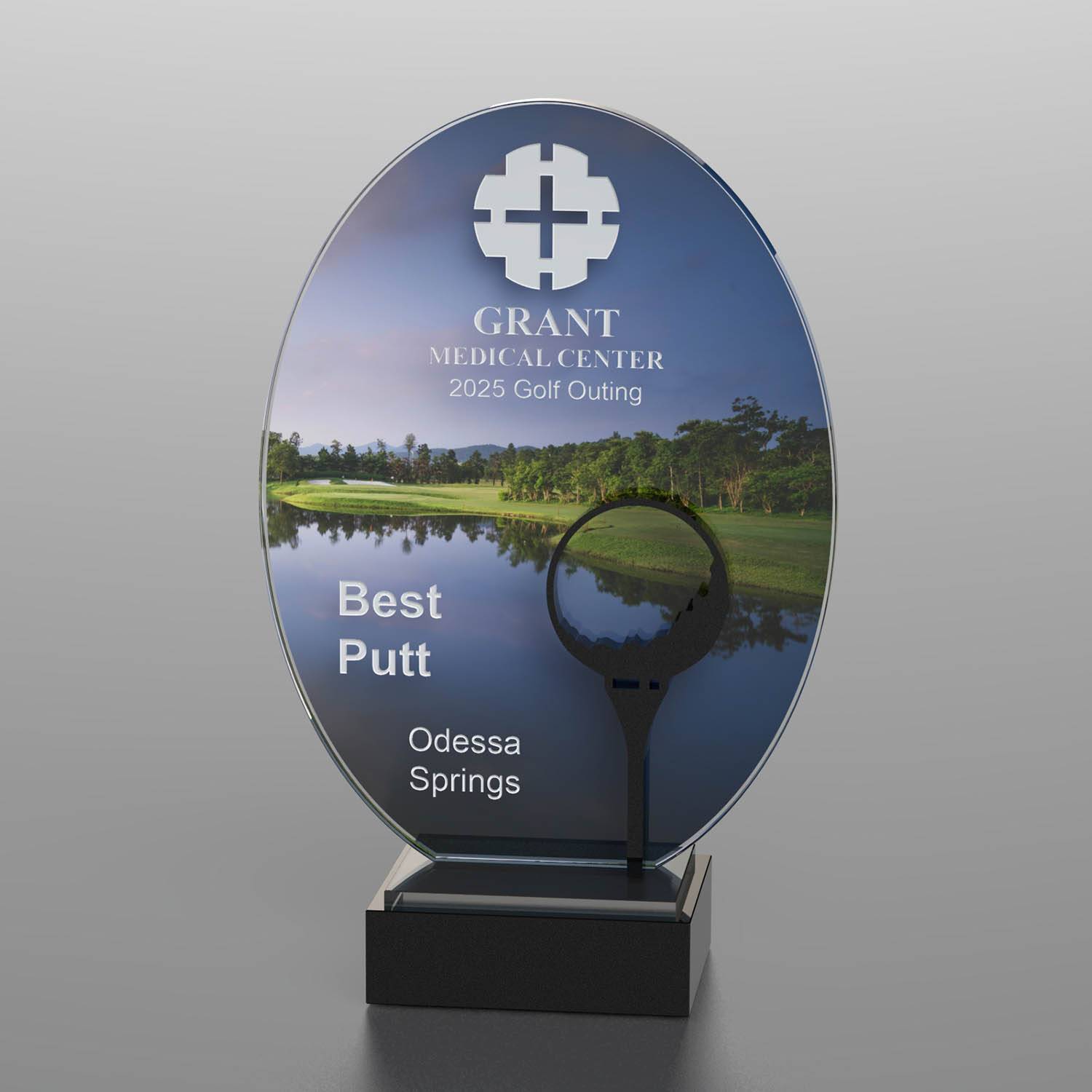 Golf Course Silhouette Award - 4 1/2" x 6 7/8" x 2"