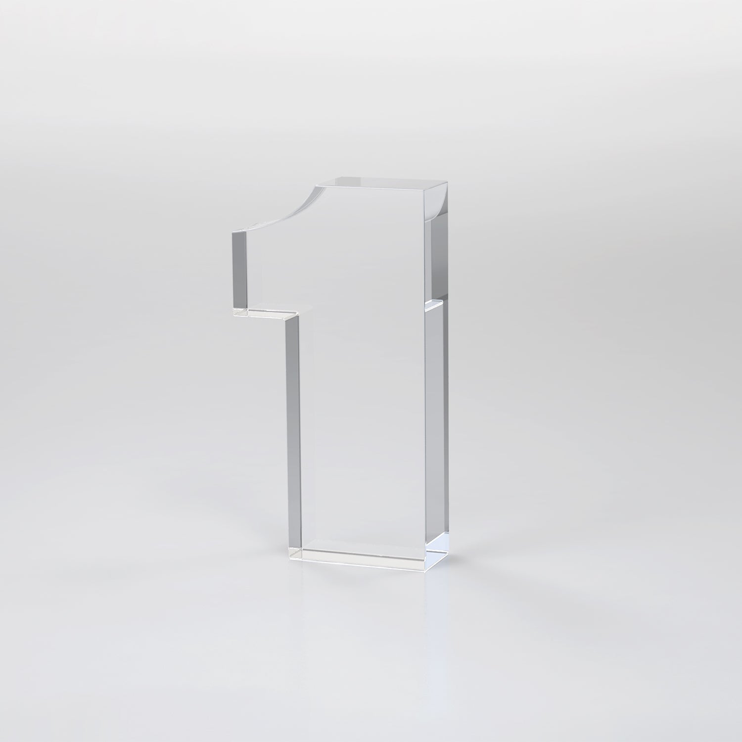 Anniversary Freestanding Award, Clear - 1 Digit