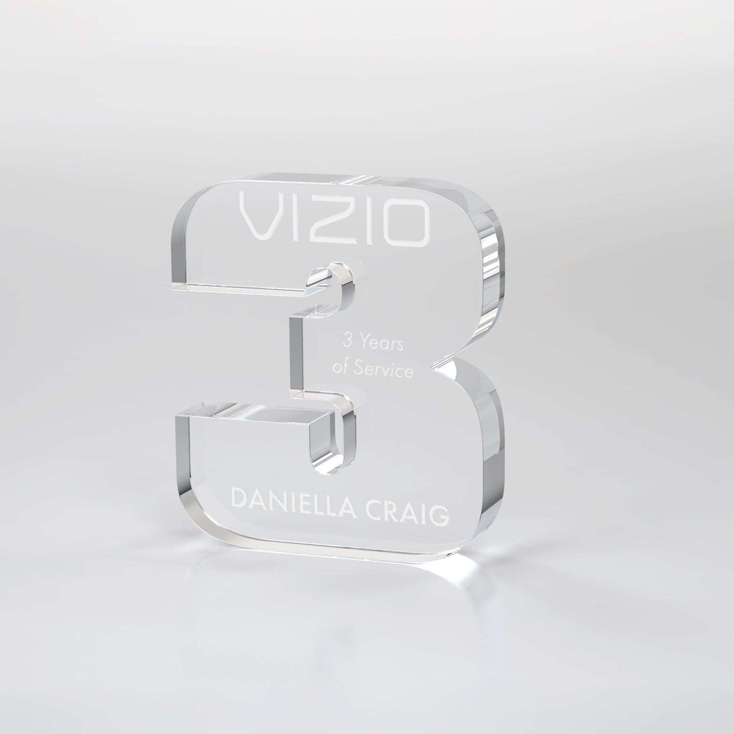 Anniversary Freestanding Award, Clear - 1 Digit
