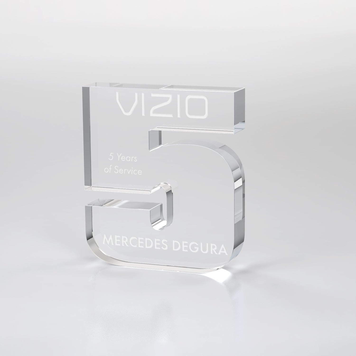 Anniversary Freestanding Award, Clear - 1 Digit