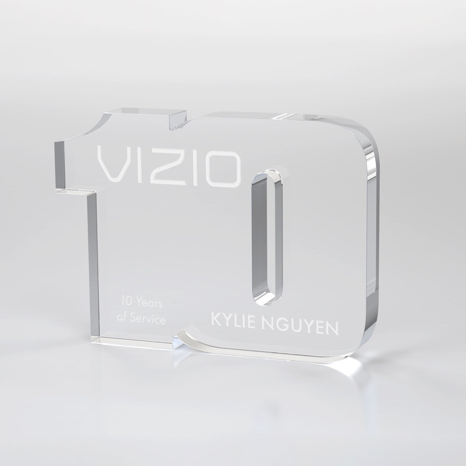 Anniversary Freestanding Award, Clear- 2 Digits