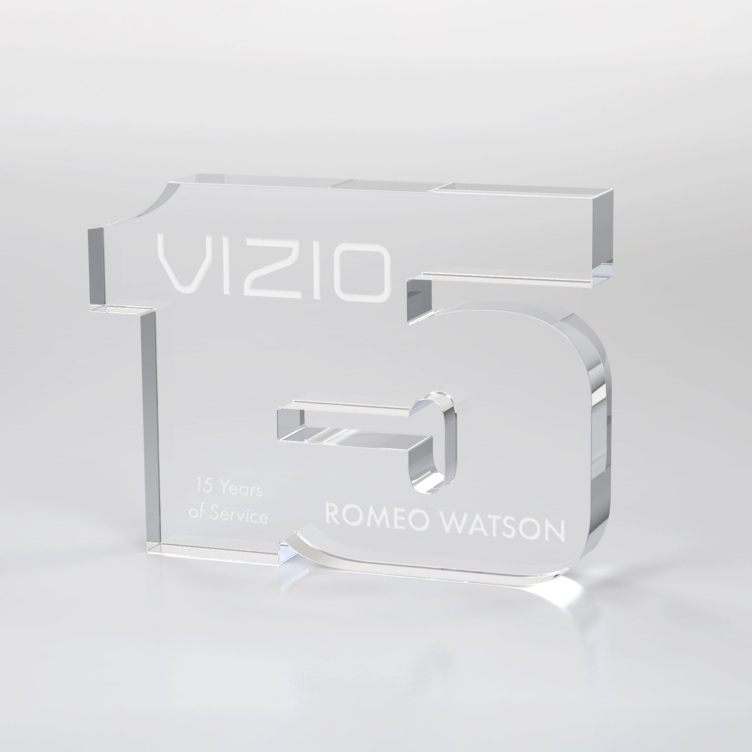 Anniversary Freestanding Award, Clear- 2 Digits