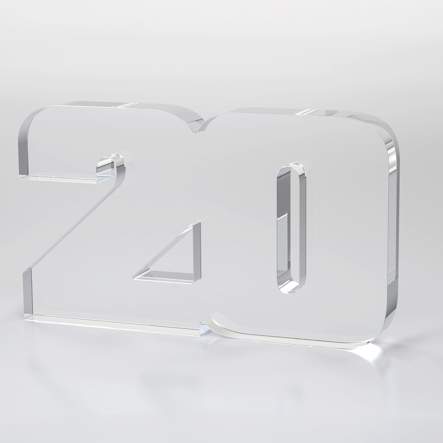 Anniversary Freestanding Award, Clear- 2 Digits
