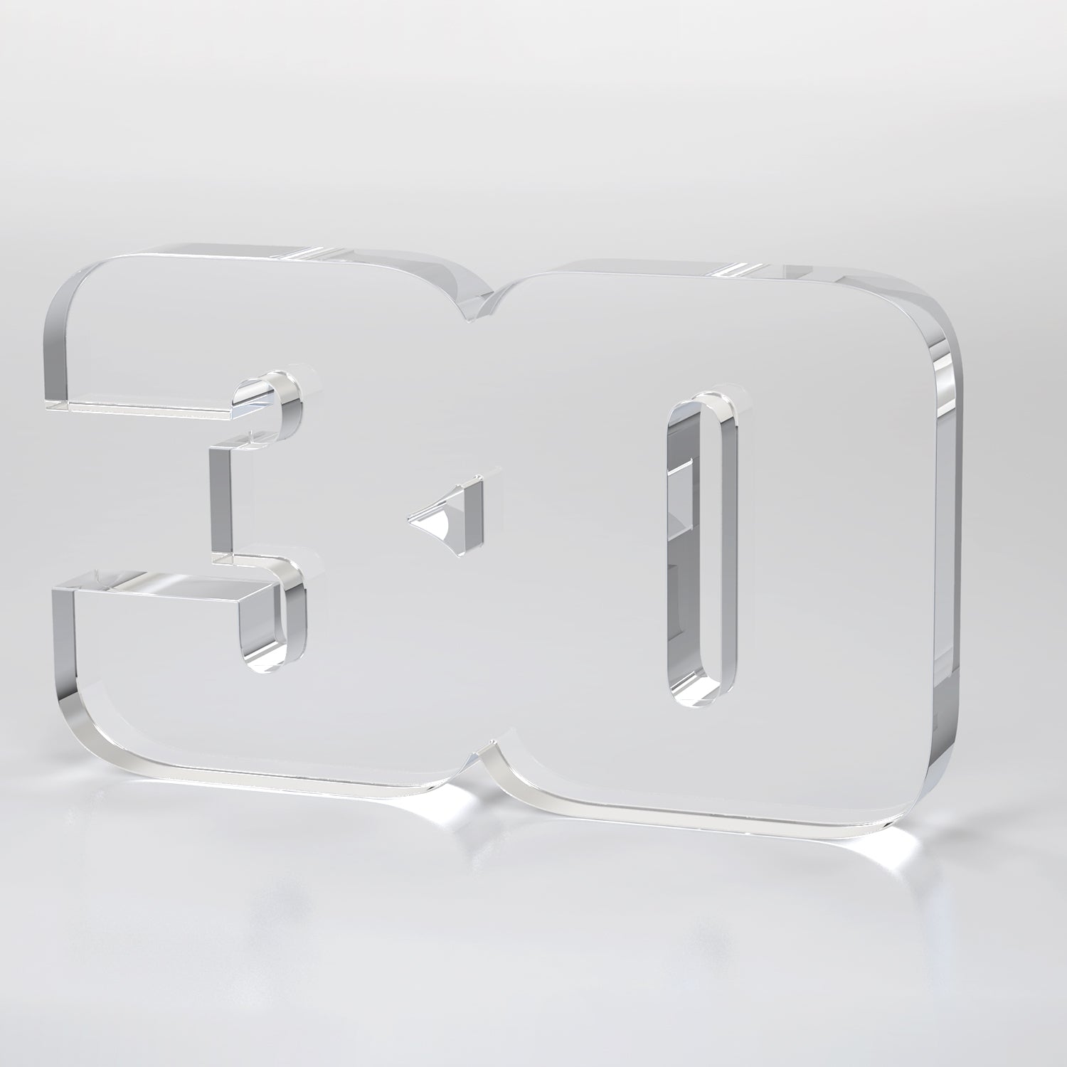 Anniversary Freestanding Award, Clear- 2 Digits