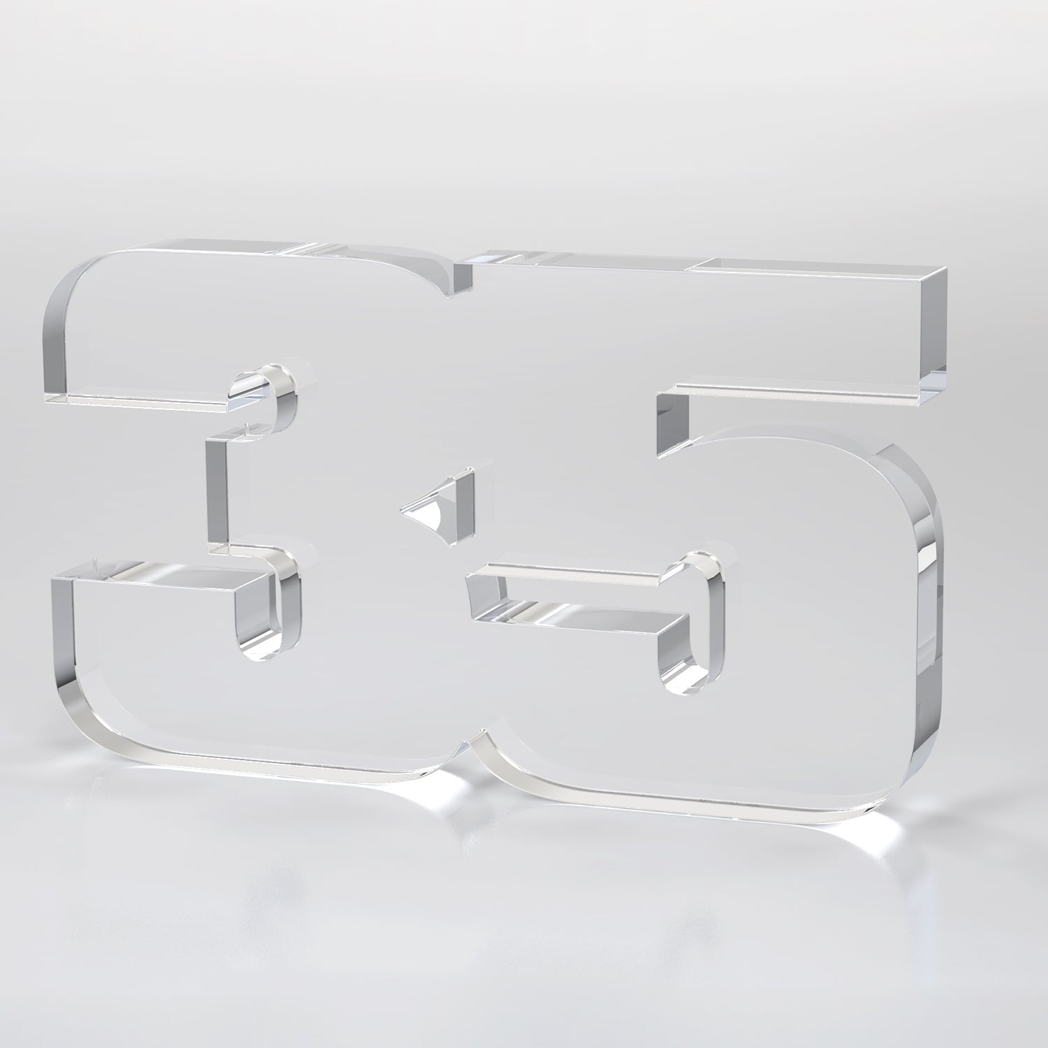 Anniversary Freestanding Award, Clear- 2 Digits