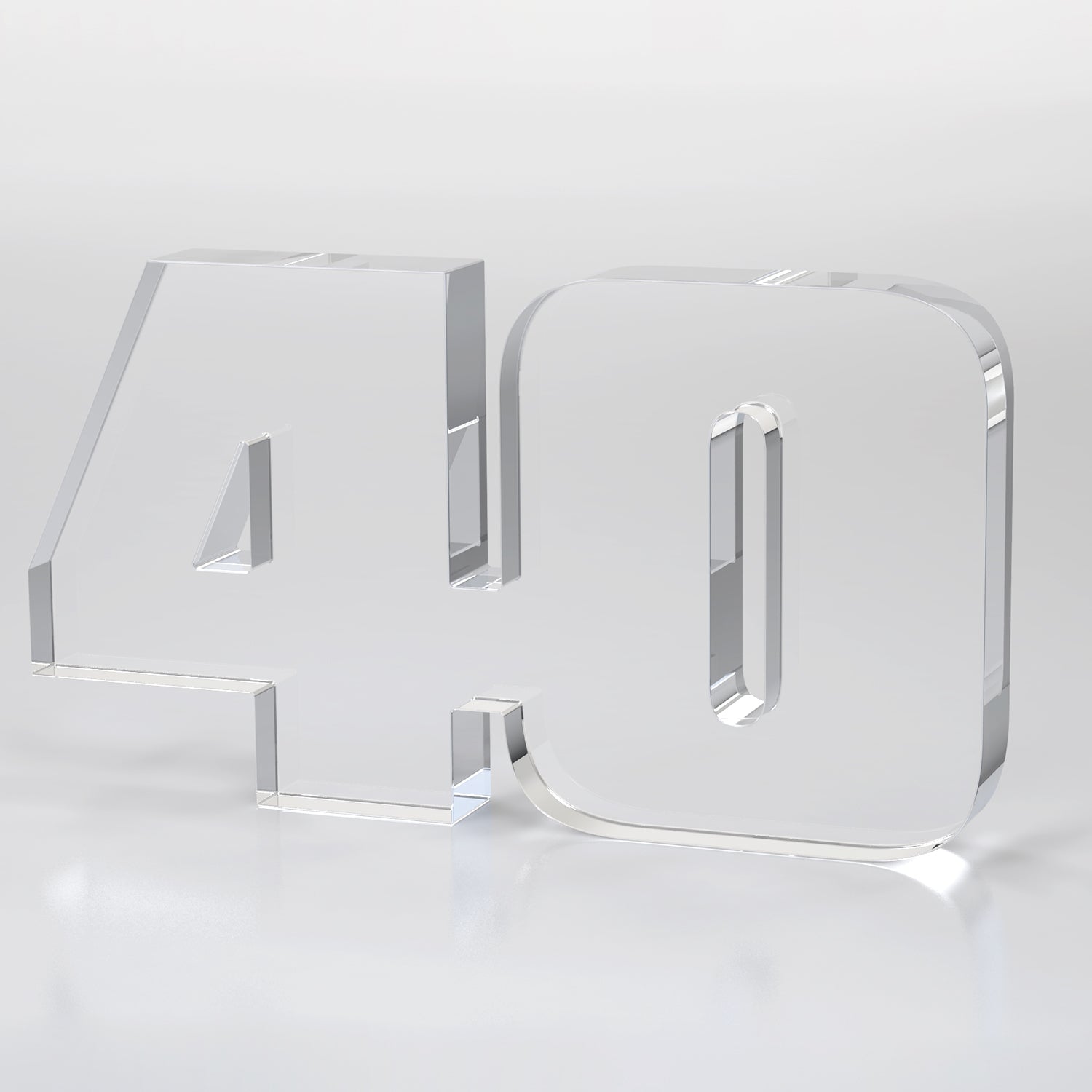 Anniversary Freestanding Award, Clear- 2 Digits