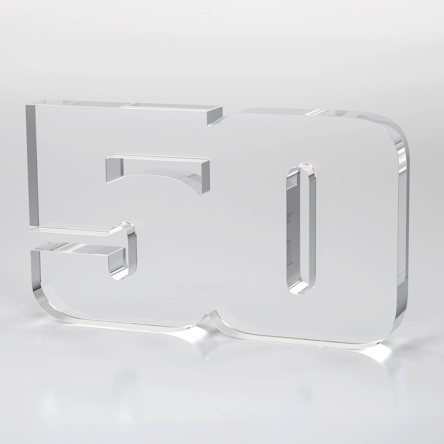 Anniversary Freestanding Award, Clear- 2 Digits