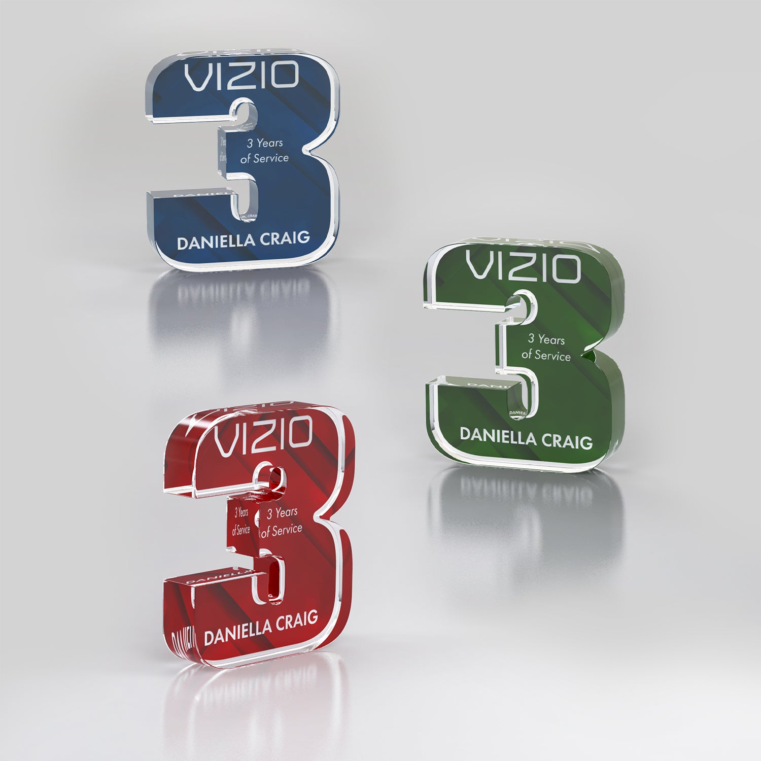 Anniversary Freestanding Award, Colors - 1 Digit