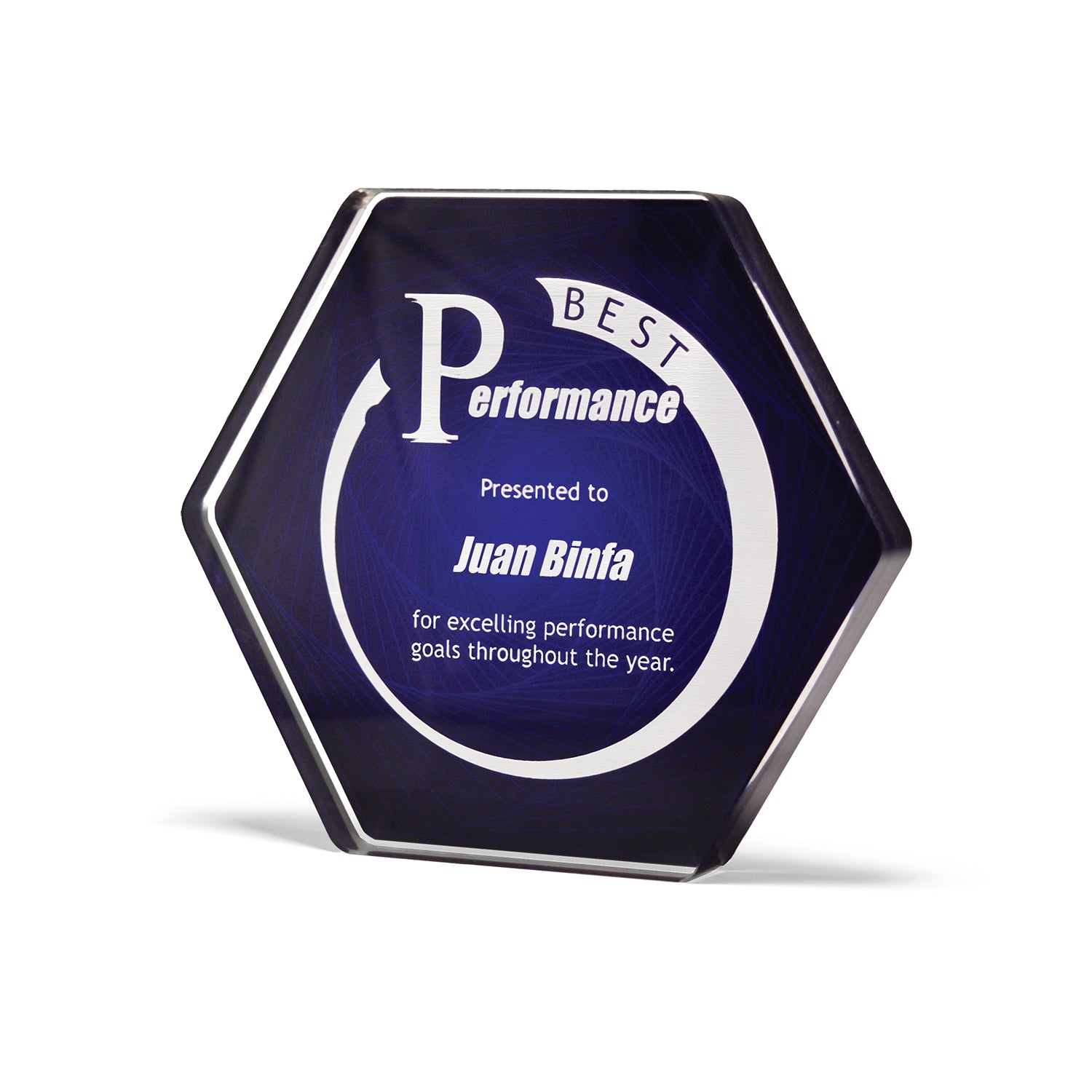 Hexagon Freestanding Acrylic Award