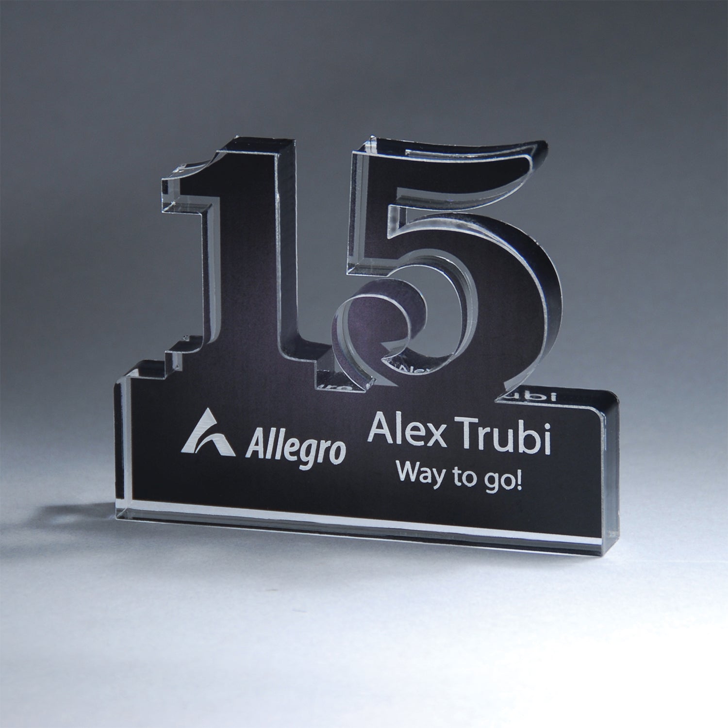Anniversary Freestanding Award, Black - 2 Digits