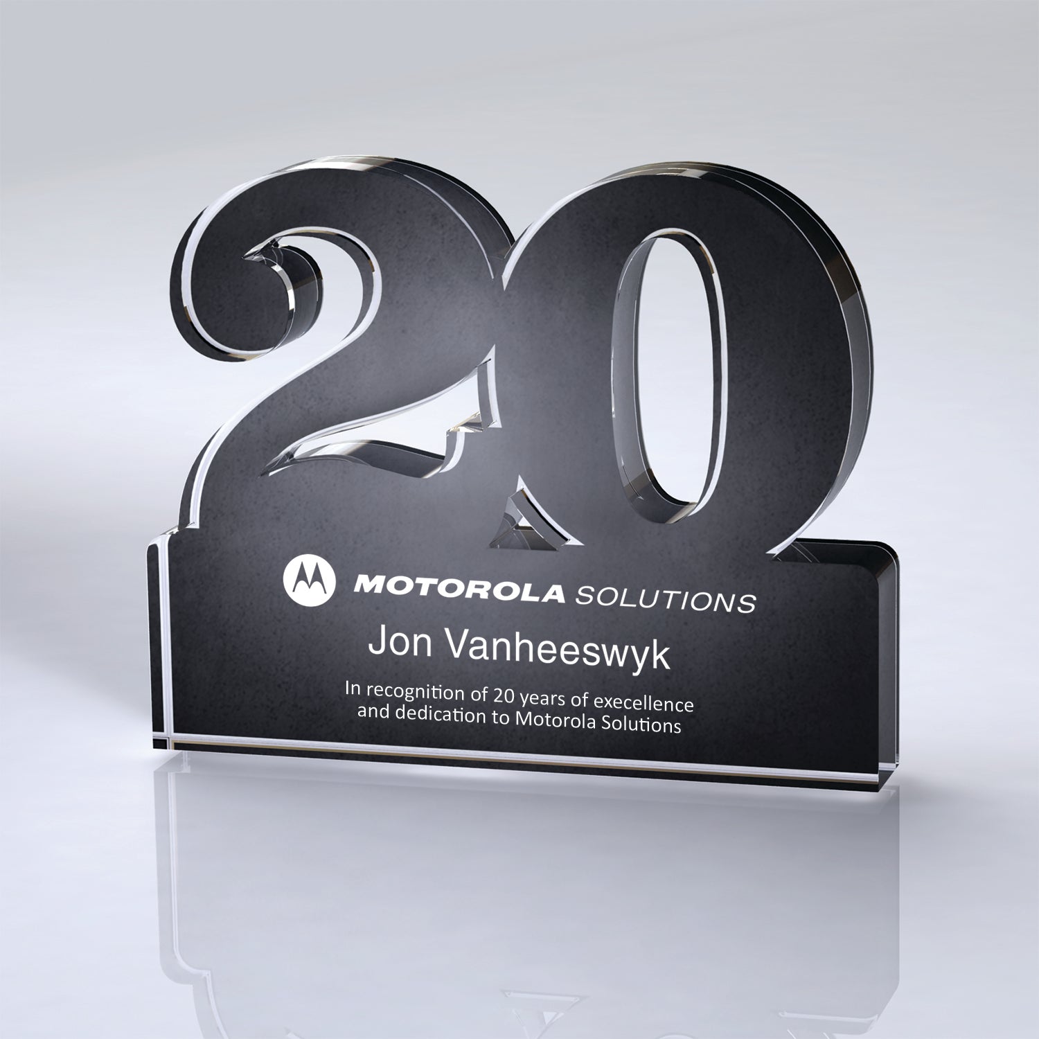 Anniversary Freestanding Award, Black - 2 Digits