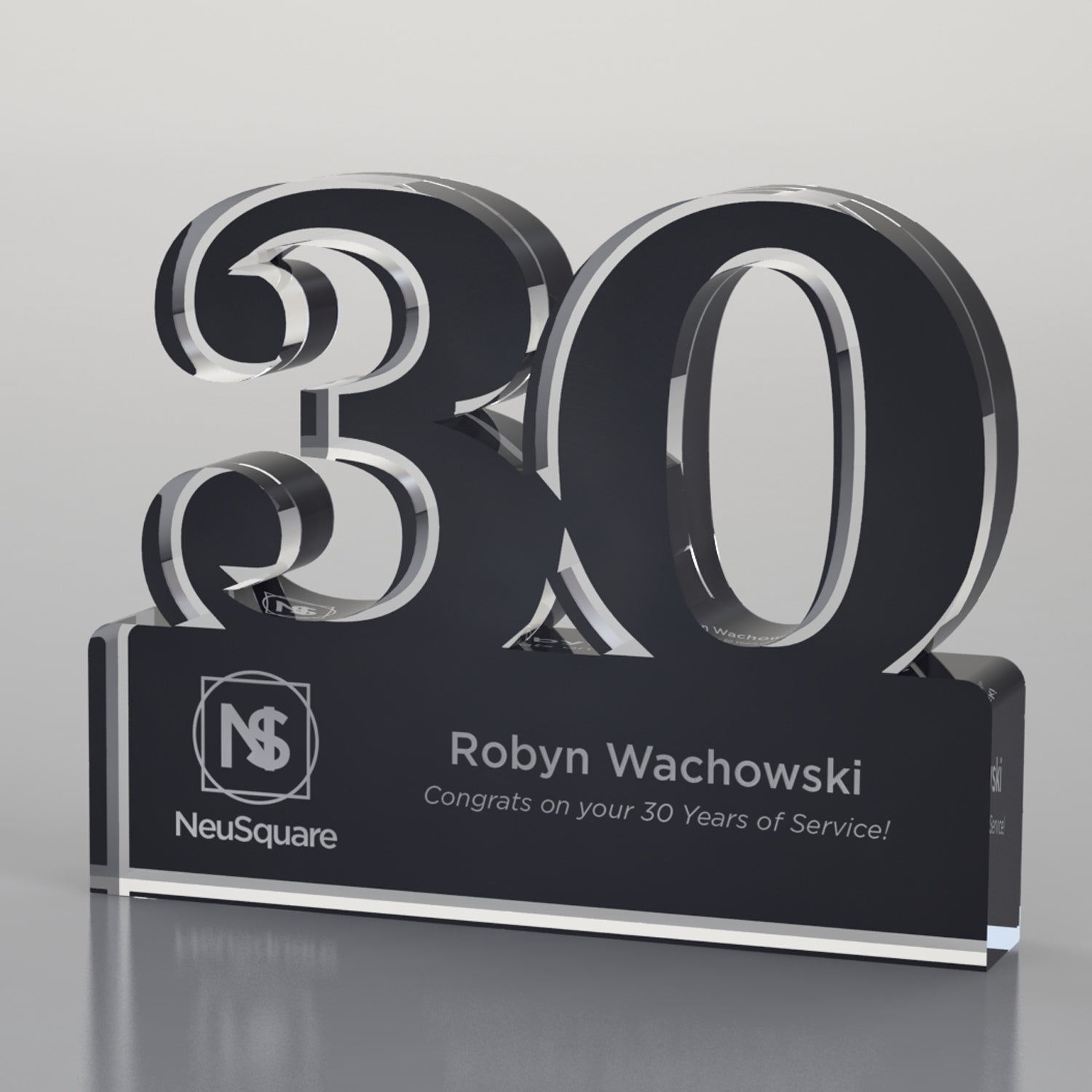 Anniversary Freestanding Award, Black - 2 Digits