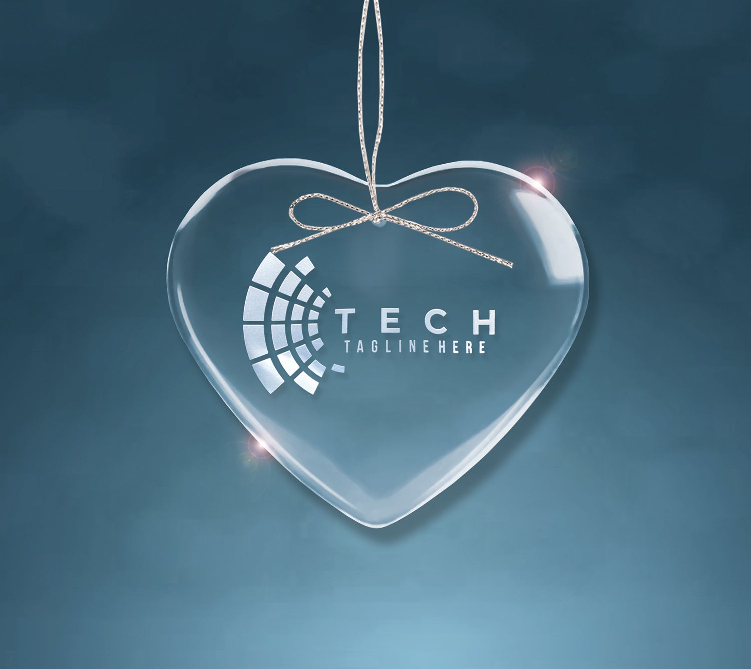 Crystal Heart Shaped Christmas Ornament