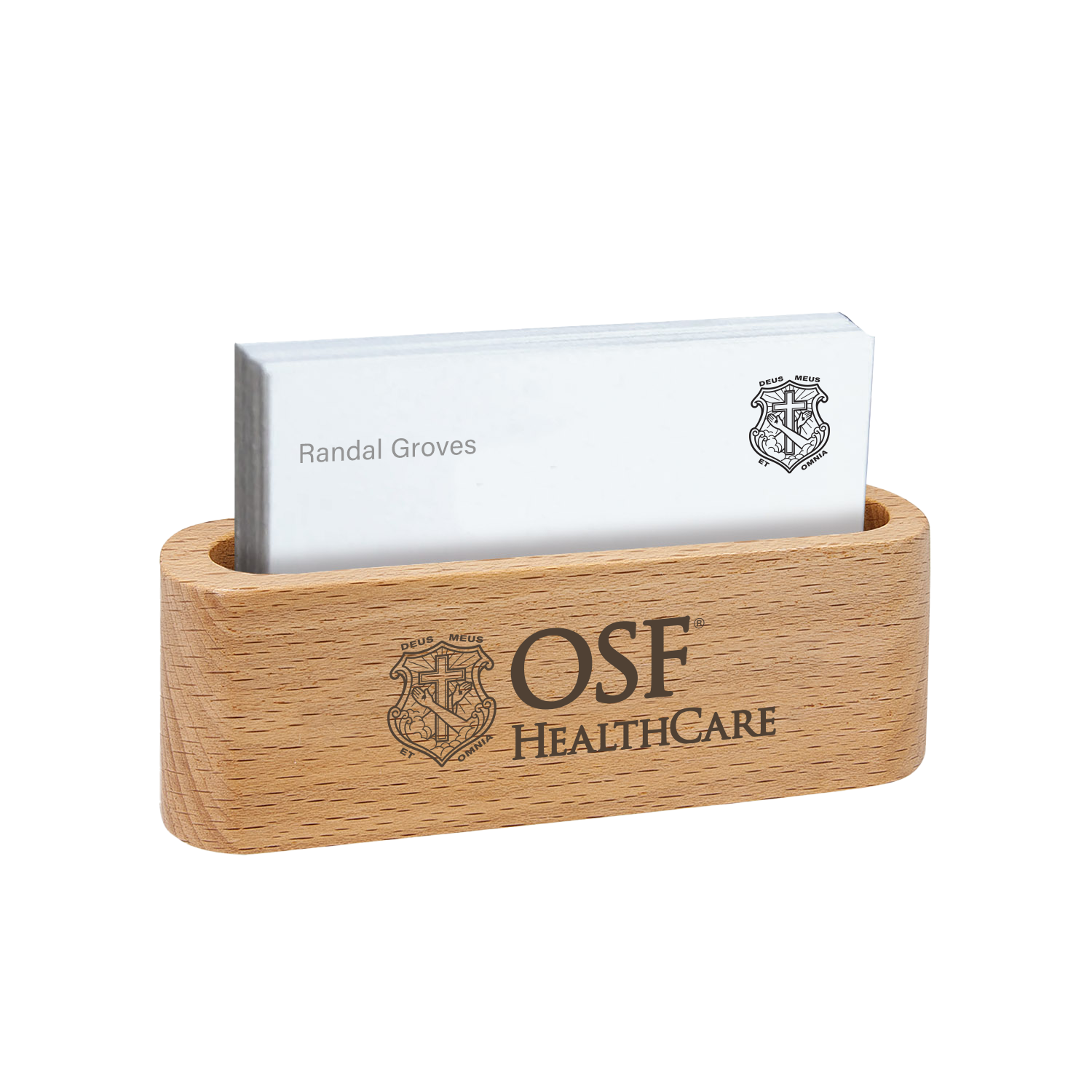 Beech Wood Business Card Holder