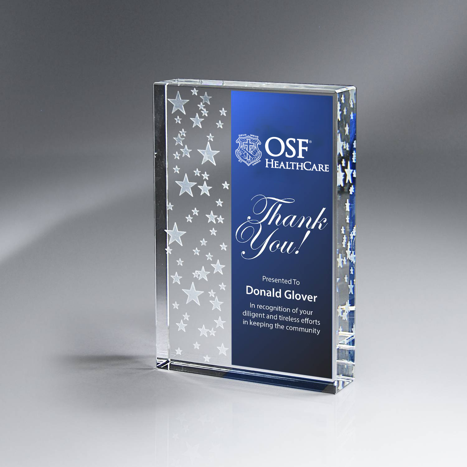 OSF Crystal Tablet with Sub-Surface Star Streams