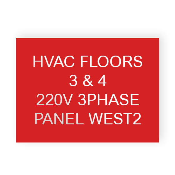 ENGRAVED PLASTIC INDUSTRIAL SIGNAGE (40 to 69 square inches)