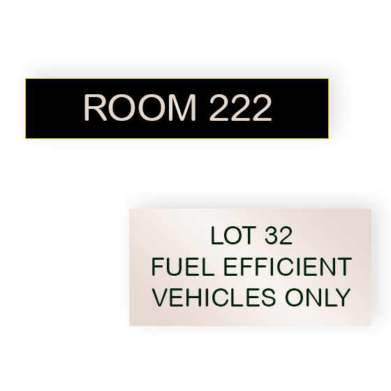 ENGRAVED METAL INDUSTRIAL SIGNAGE (10 to 24 square inches)