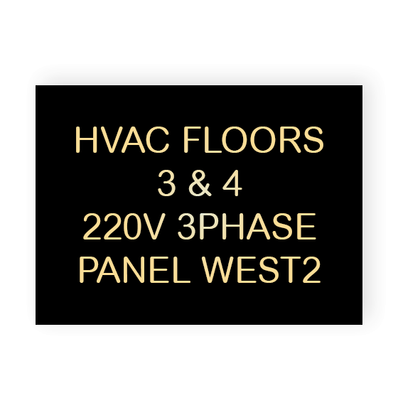 ENGRAVED METAL INDUSTRIAL SIGNAGE (40 to 69 square inches)