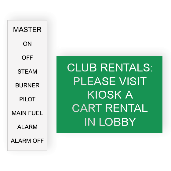 ENGRAVED PLASTIC INDUSTRIAL SIGNAGE (25 to 39 square inches)