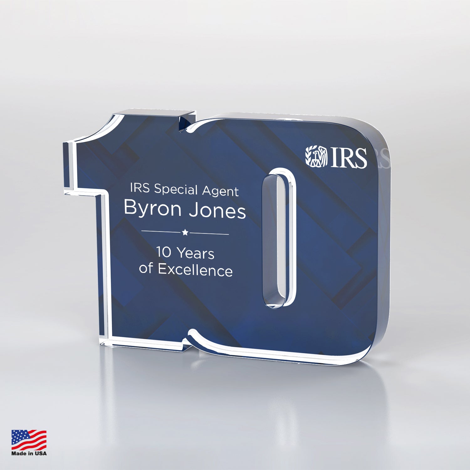 IRSCD1236BYB Blue Anniversary Freestanding Award, Two-Digit
