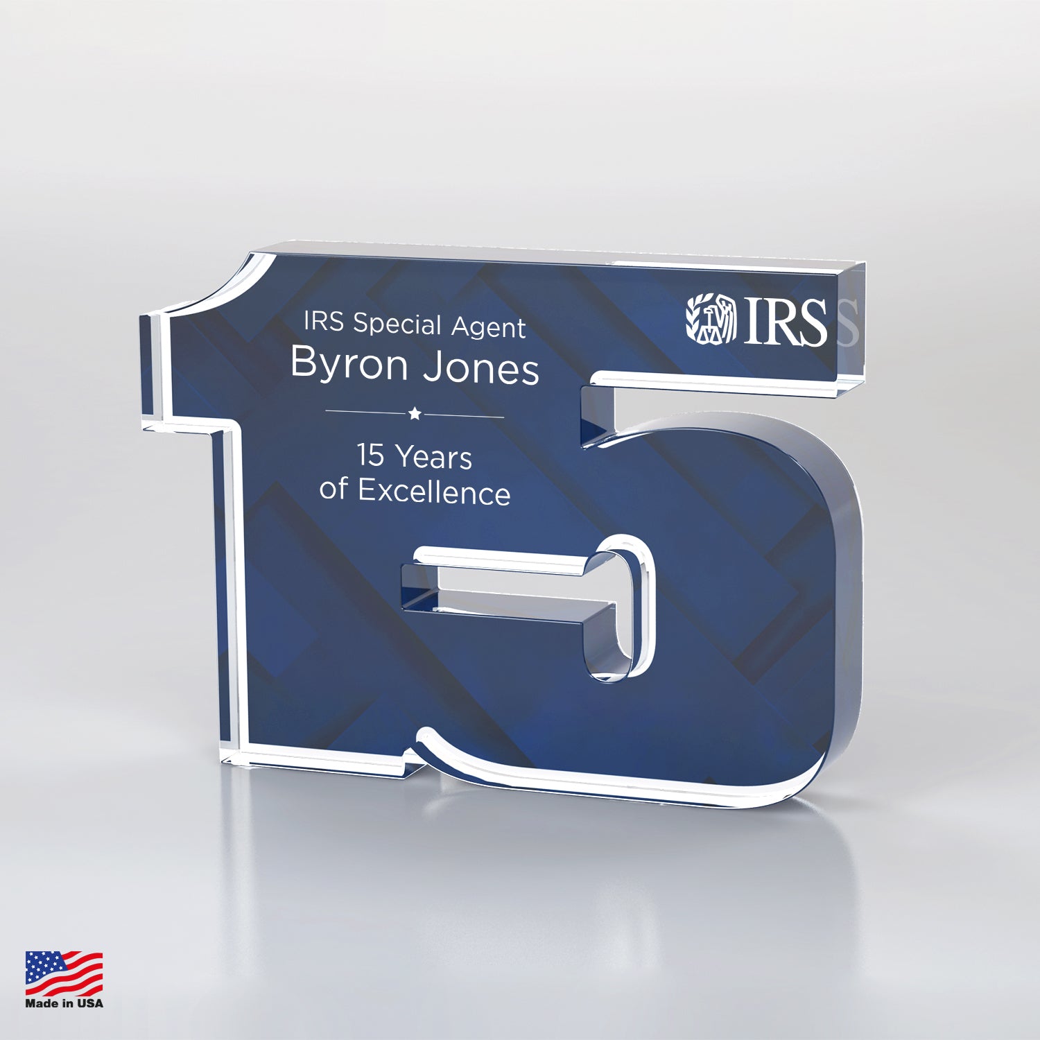 IRSCD1236BYB Blue Anniversary Freestanding Award, Two-Digit
