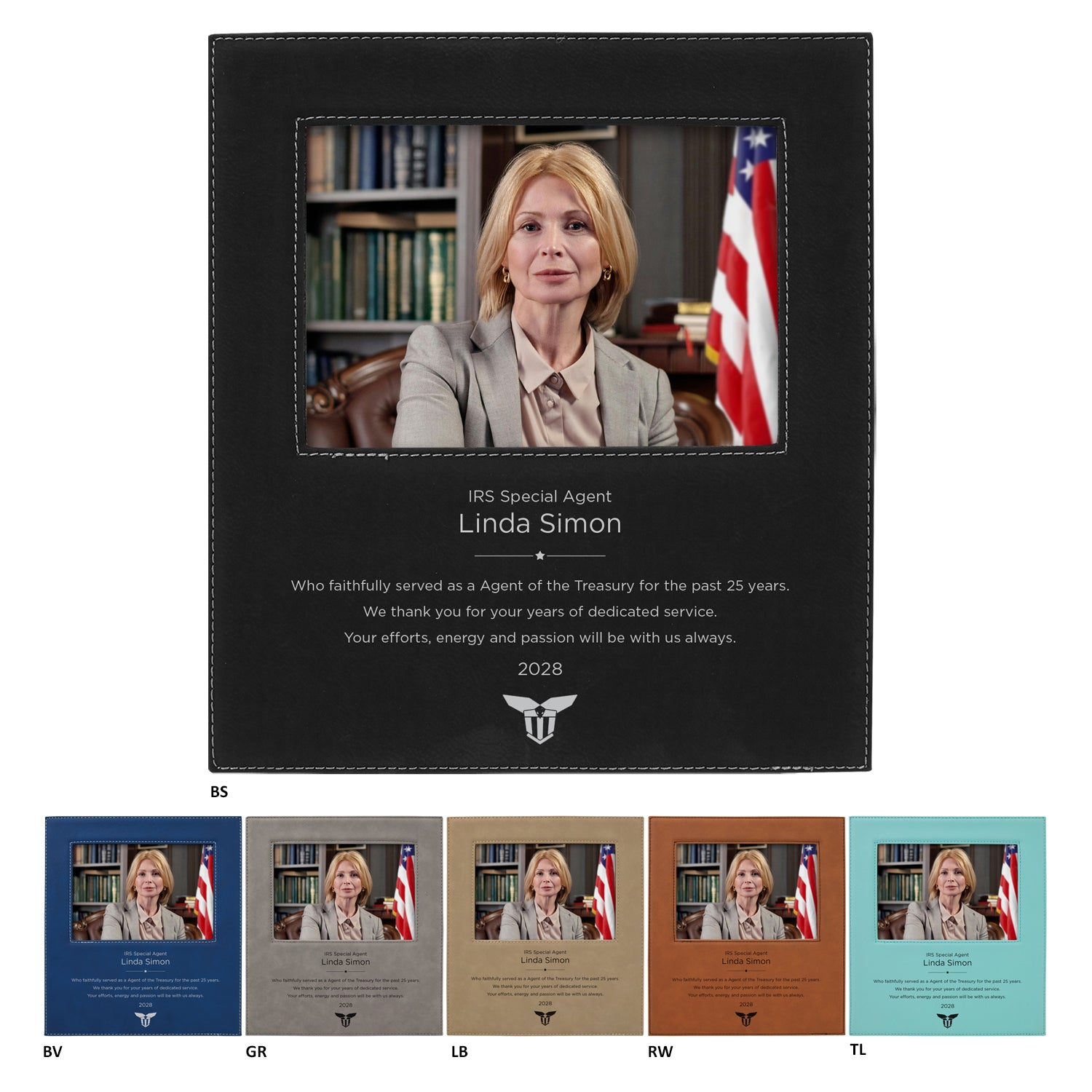 IRSCM722B Leatherette Frame Holds 5 x 7 photo