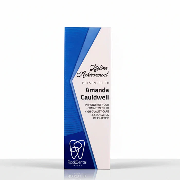 Poly Resin Arrow Award in BLUE or RED with White Base