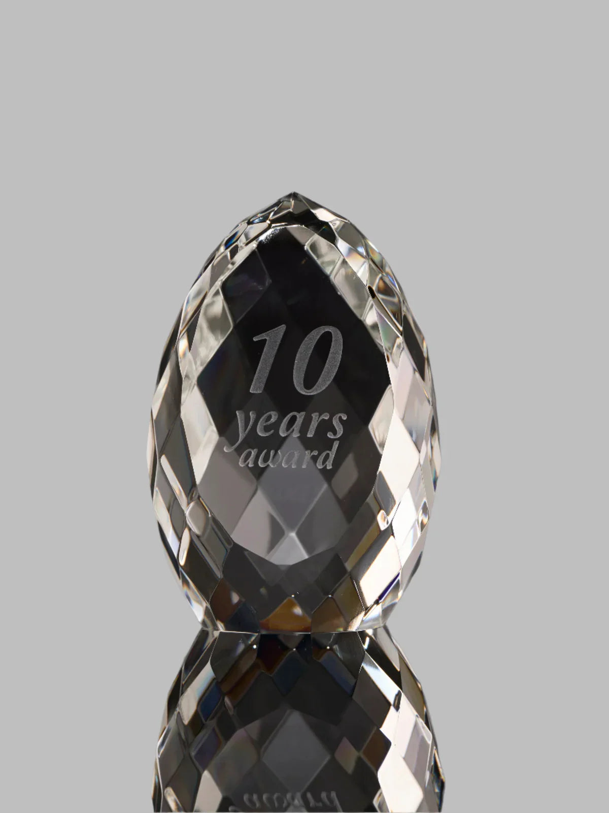 3 in. Art Glass Miniature Faceted Clear Crystal Egg