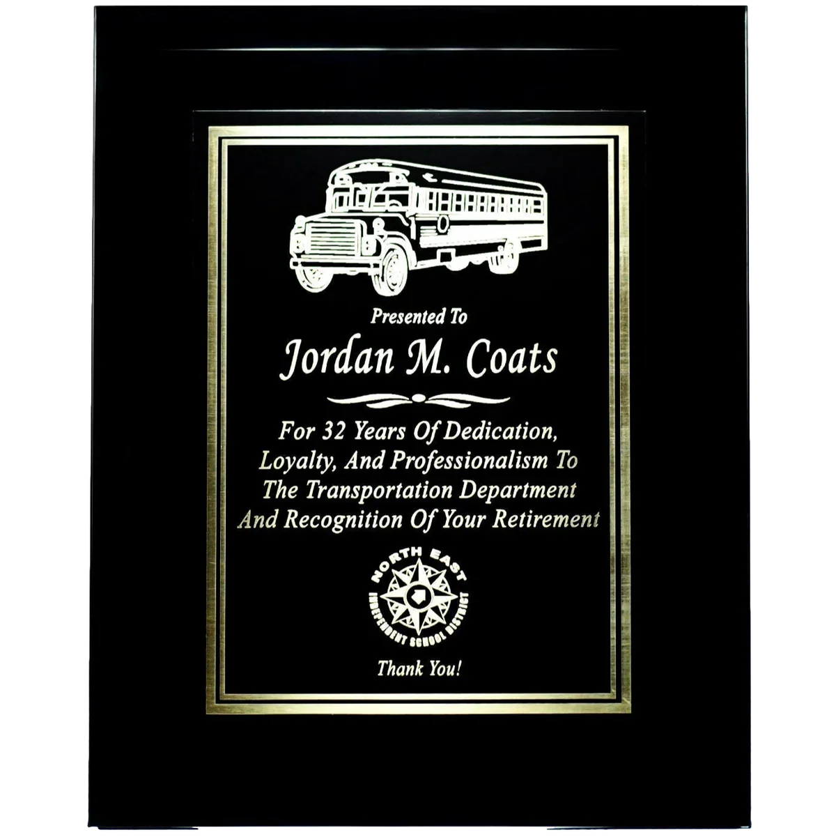 Black Mirror Plaque Silver Engraving