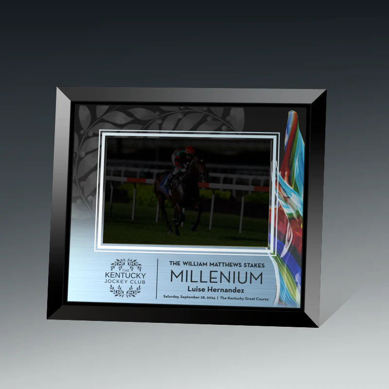 Black Glass HORIZONTAL Photo Frame