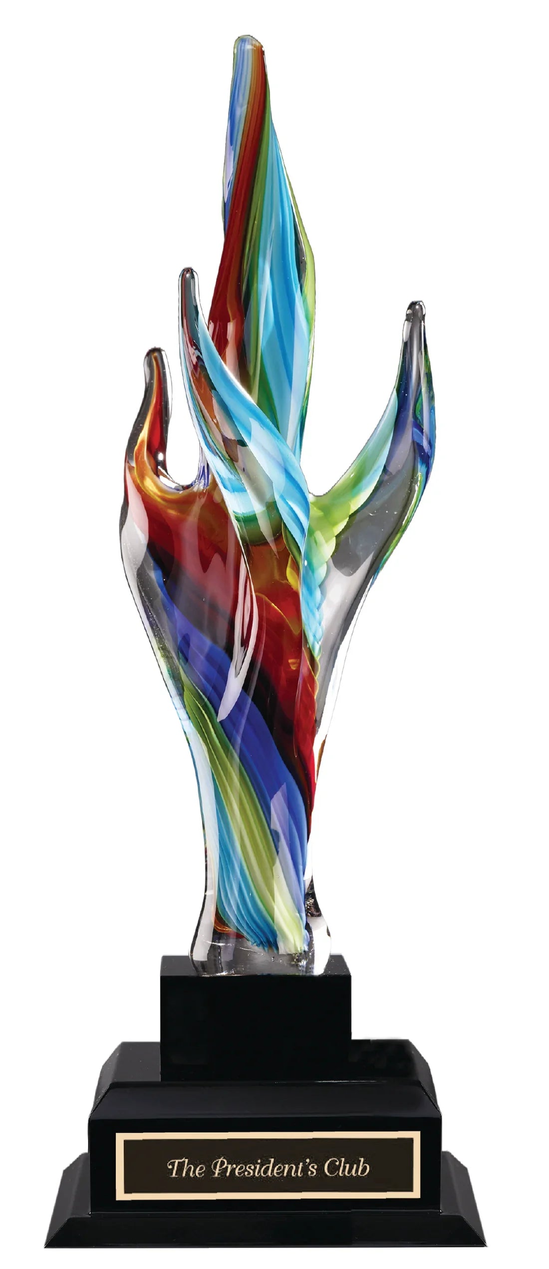19-1/4 in. Art Glass Multi Color Twisting and Turning Torch with Base