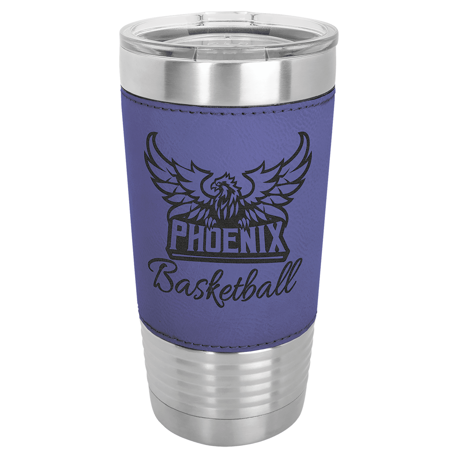 20 oz Vacuum Insulated Tumbler with Leatherette Grip and "Free Engraving"