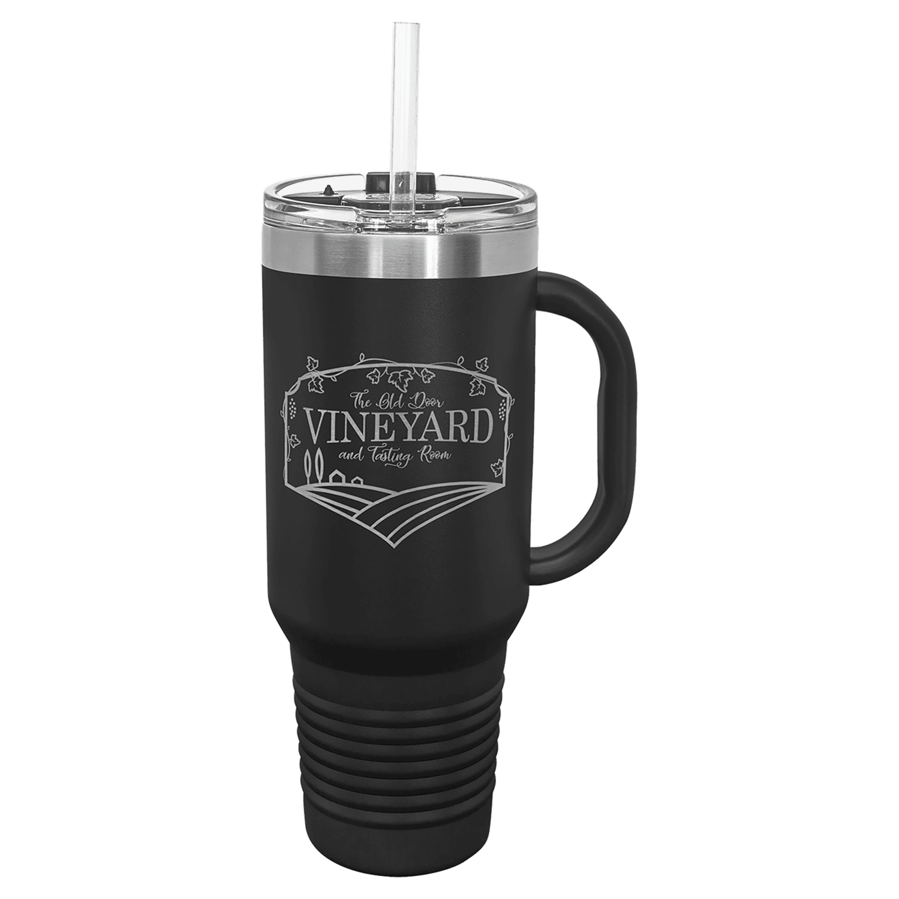 40 oz Vacuum Insulated Stanley Style Travel Mug with Straw and "Free Engraving"