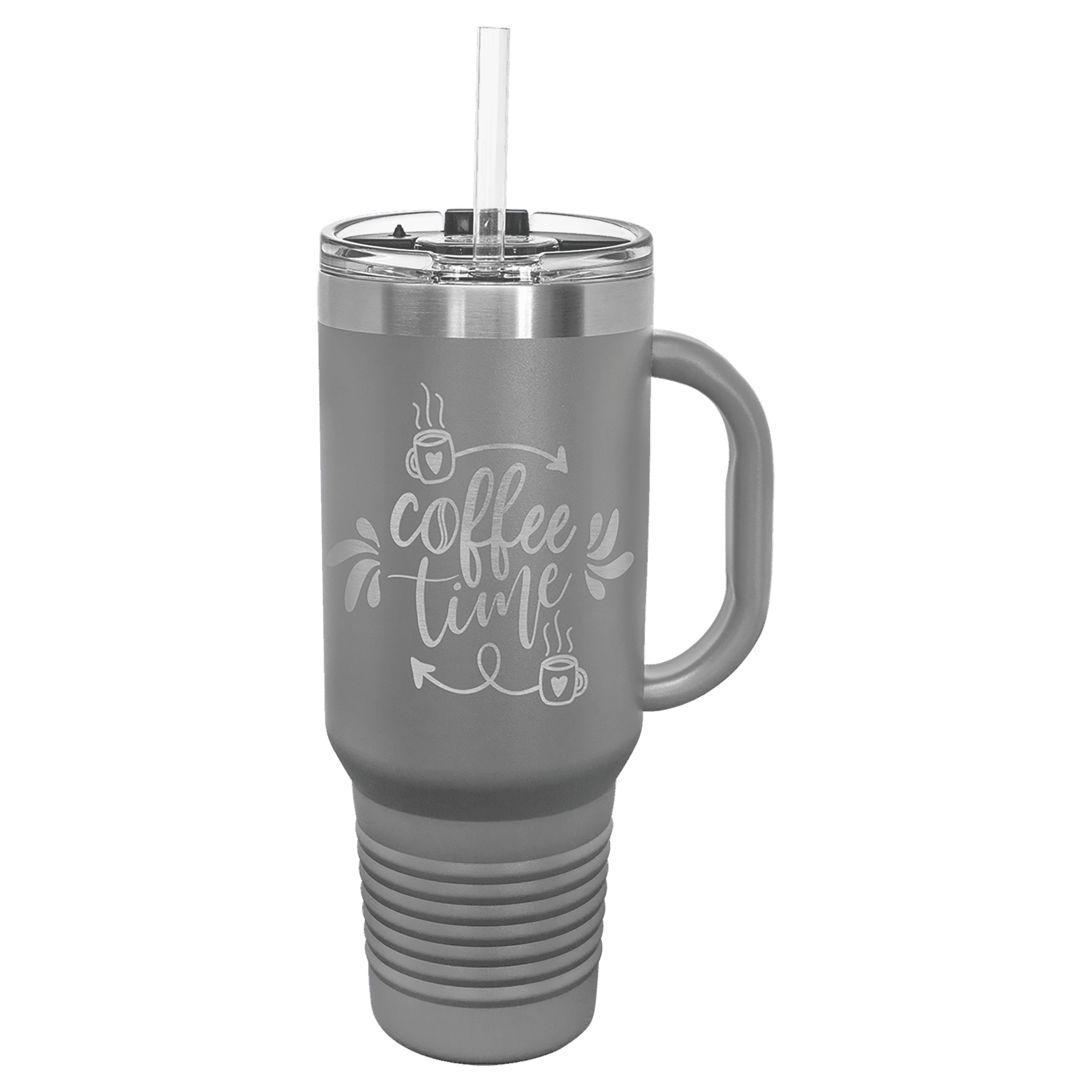40 oz Vacuum Insulated Stanley Style Travel Mug with Straw and "Free Engraving"