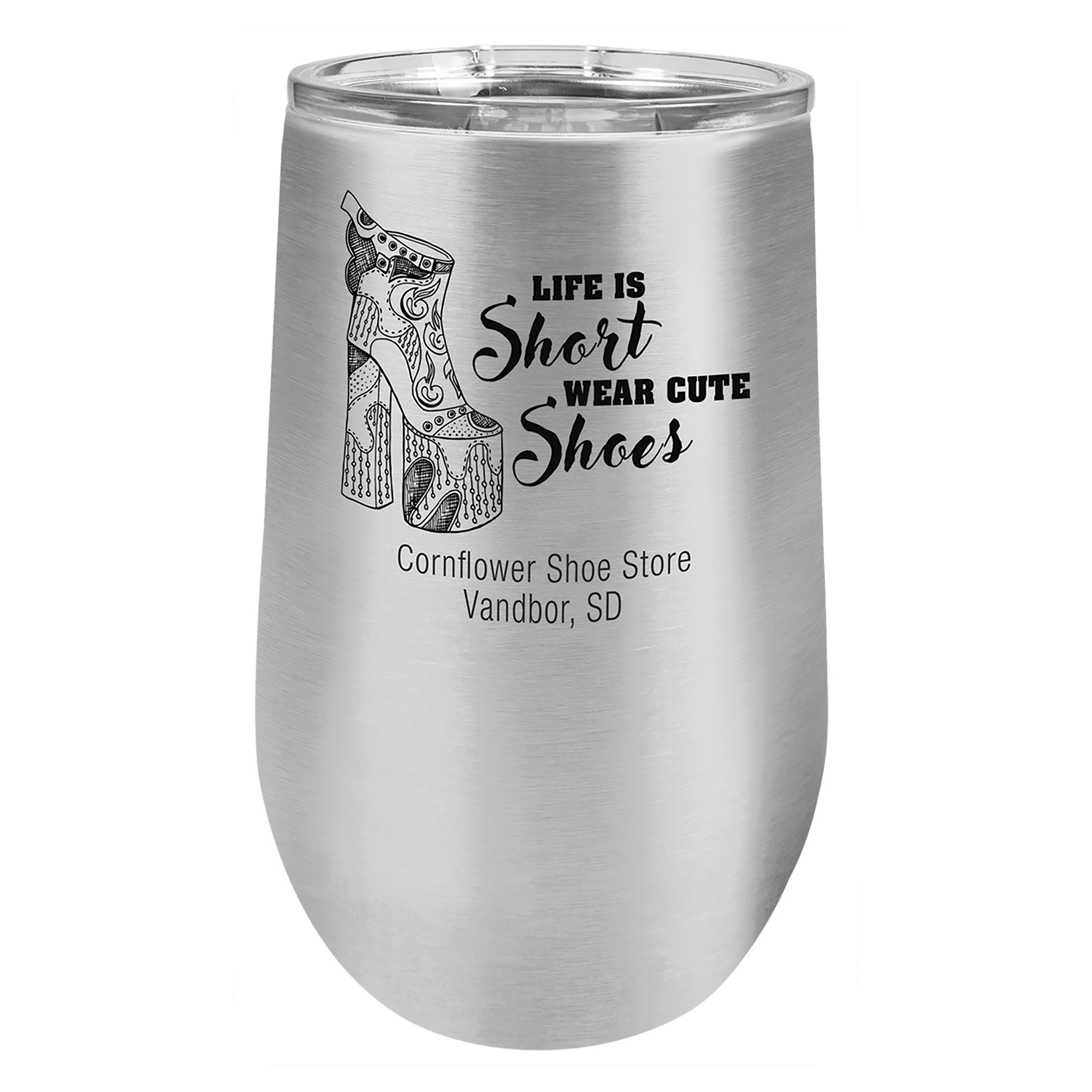 16 oz Vacuum Insulated Stemless Wine Tumbler with "Free Engraving"