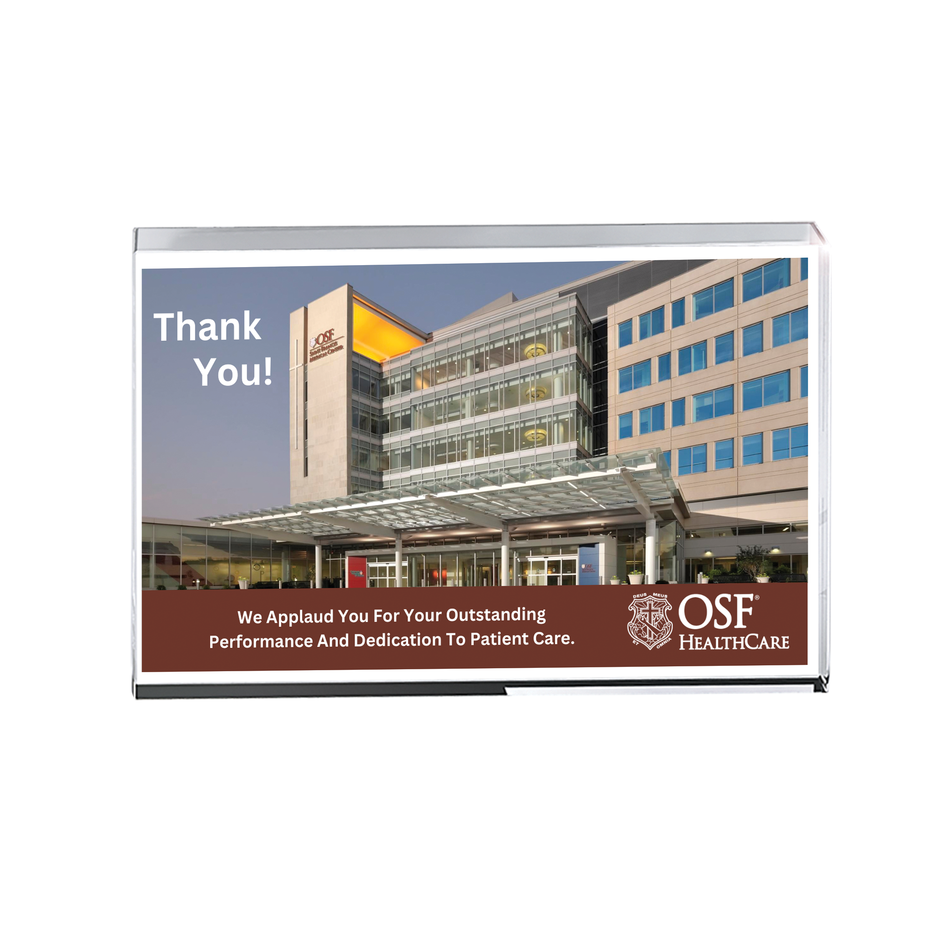 OSF Freestanding Lucite Block, Medium