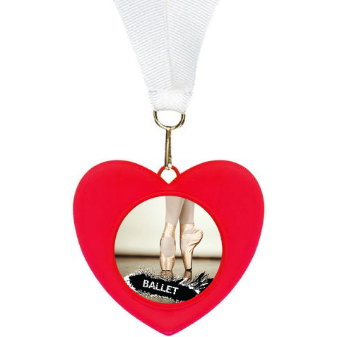 Red 3D Cast Heart Medal