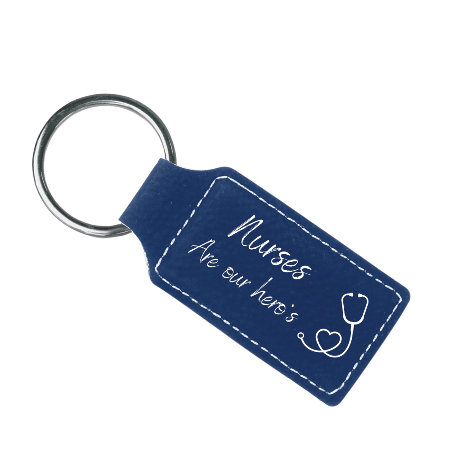 Leatherette Rectangle Keychain