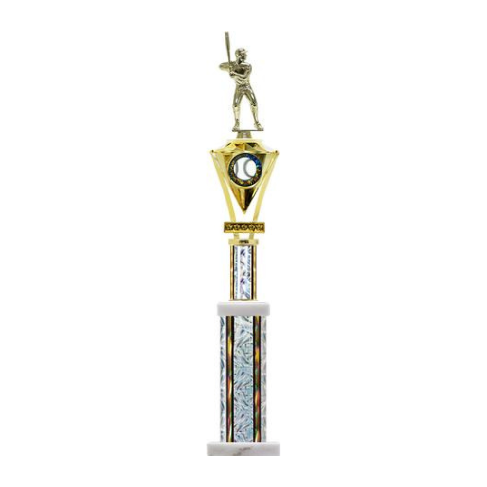 Jewel Series Baseball - Male Trophy on a marble base