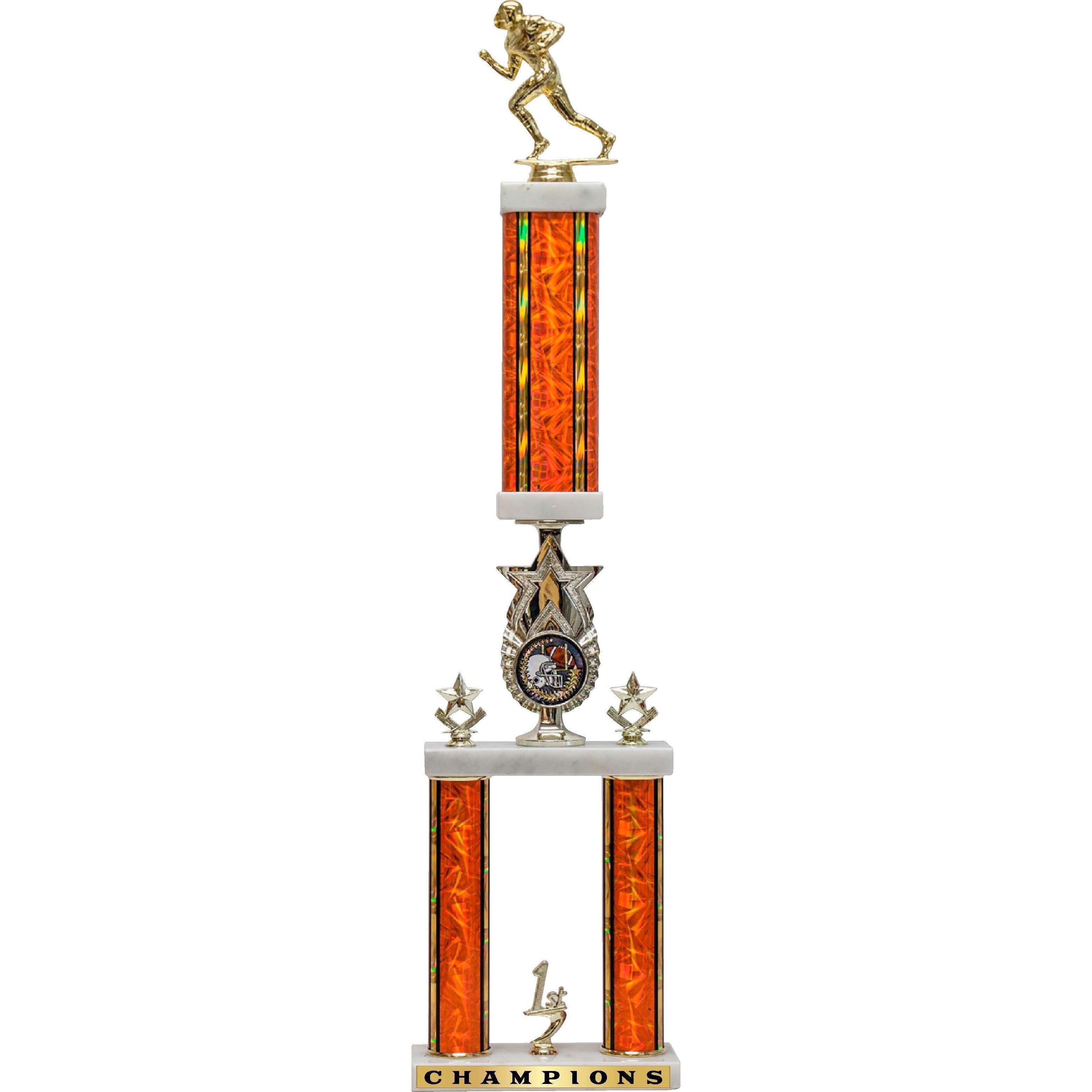 Two Post Team Trophy with Galaxy Spin Riser