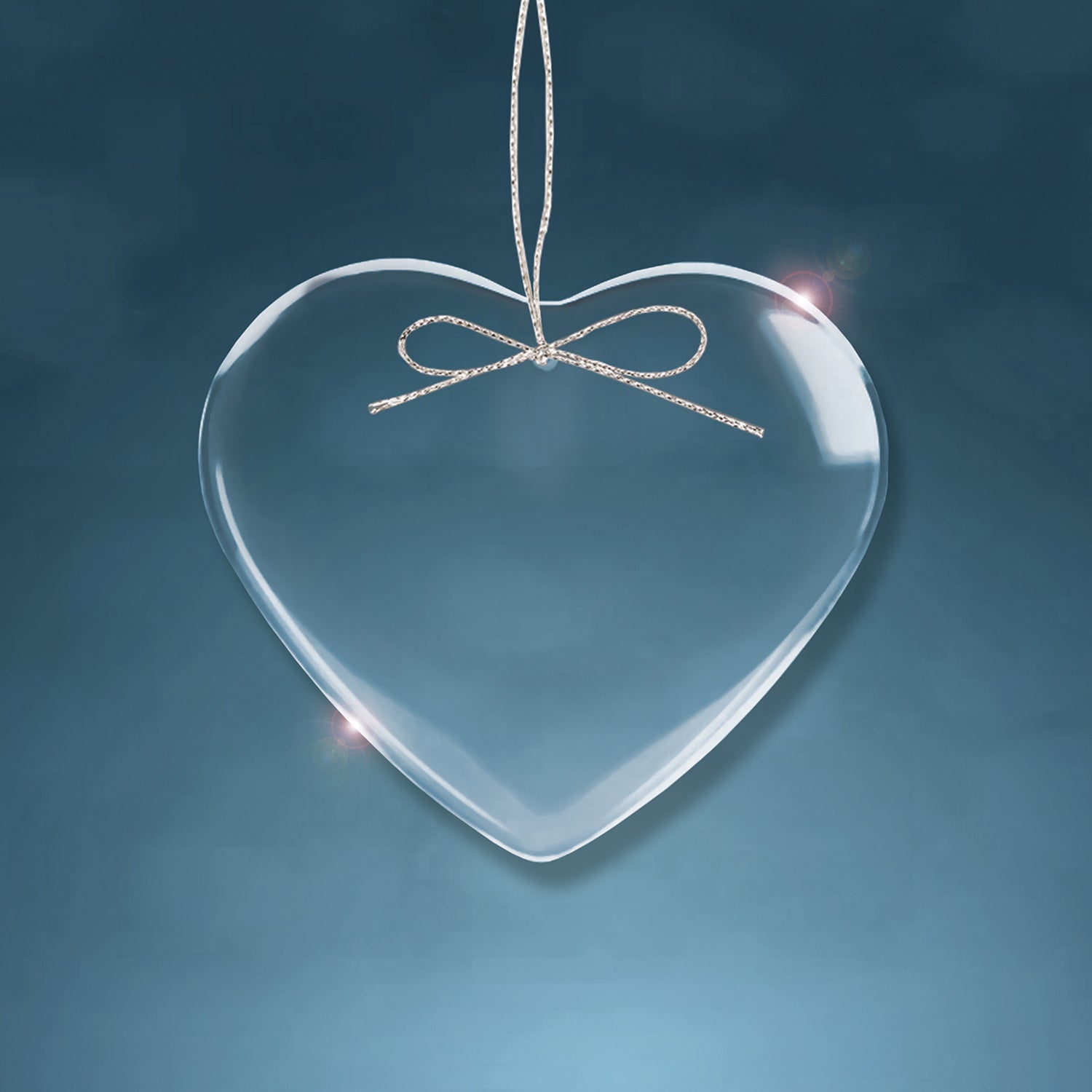 Crystal Heart Shaped Christmas Ornament