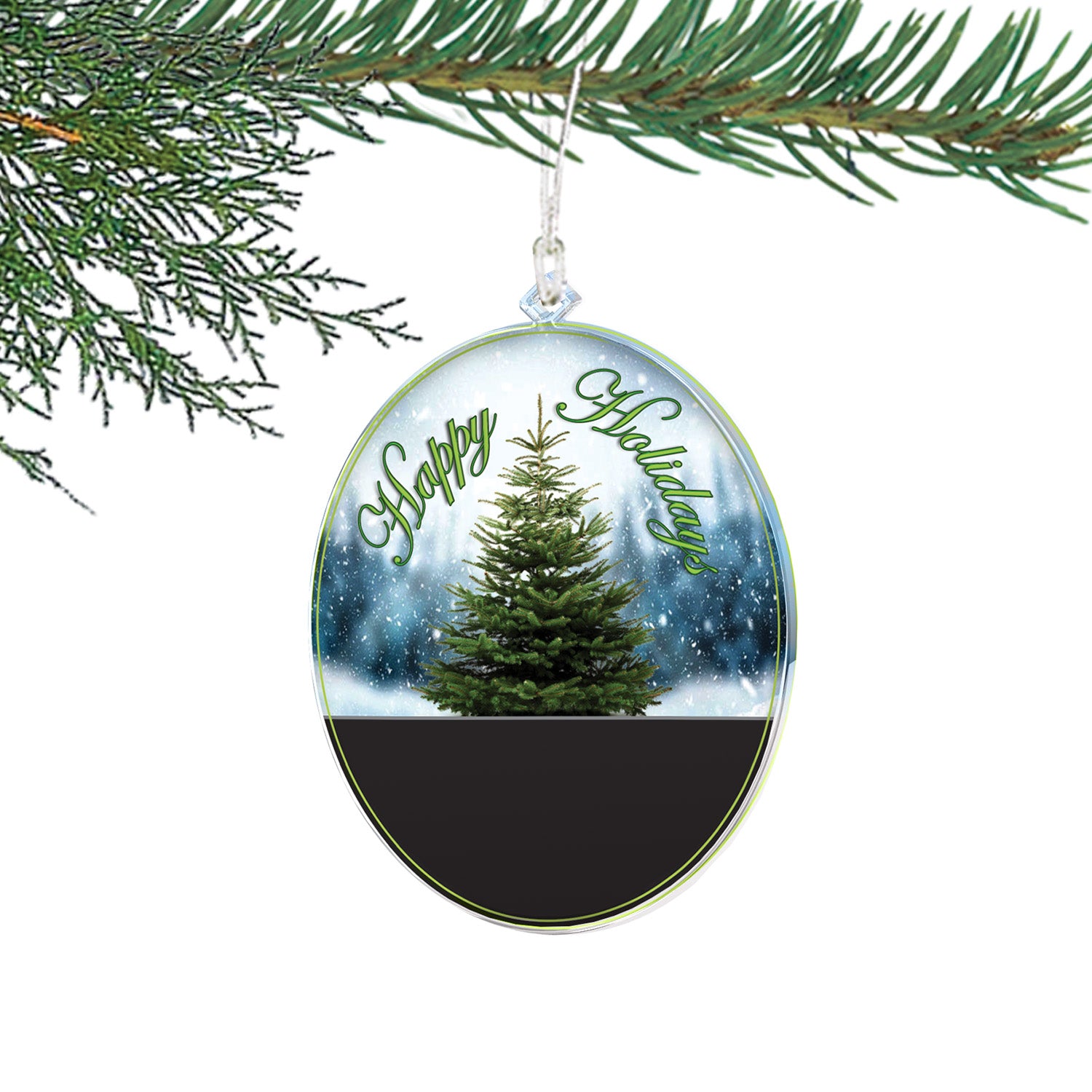 Oval Acrylic Christmas Ornament