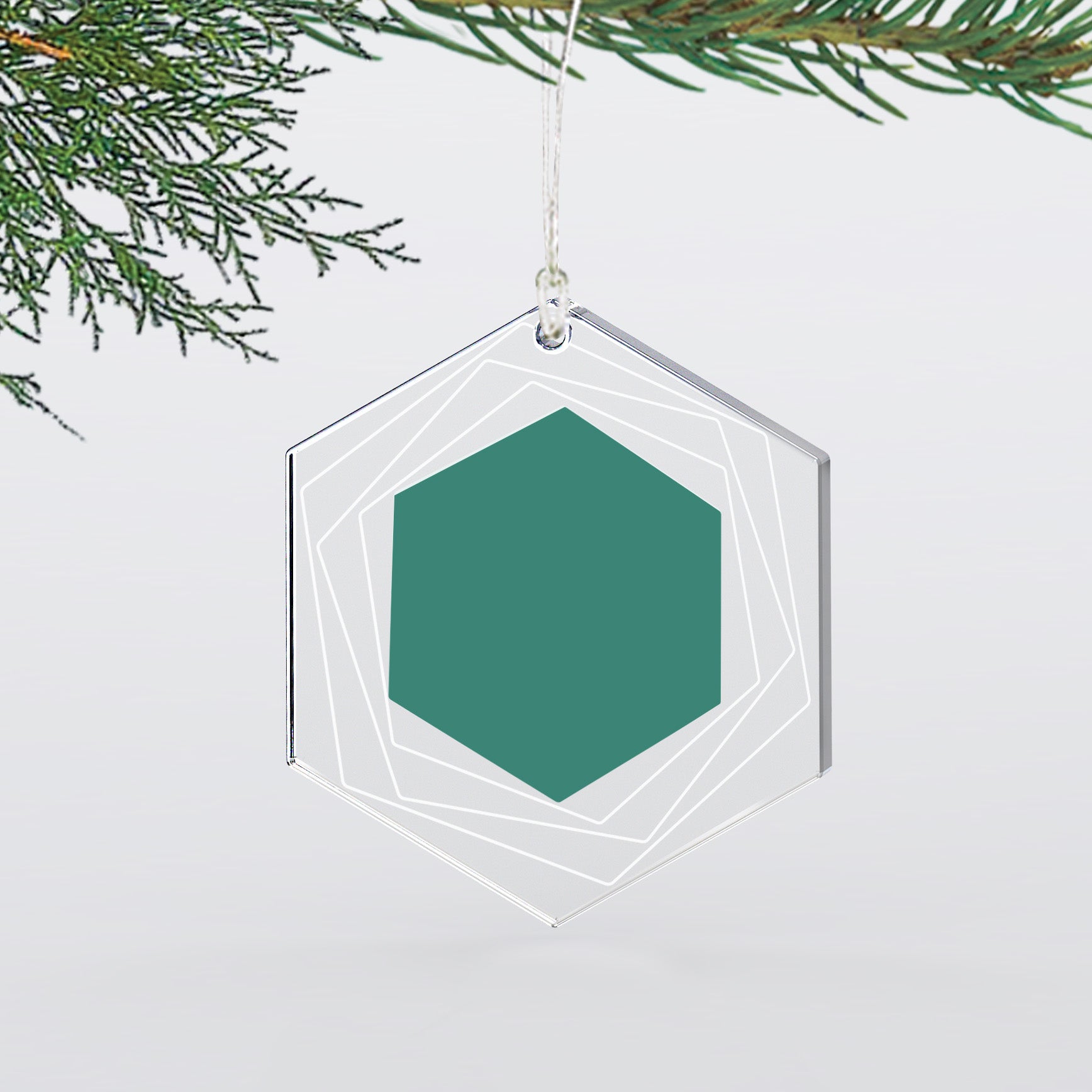 Hexagon Acrylic Christmas Ornament