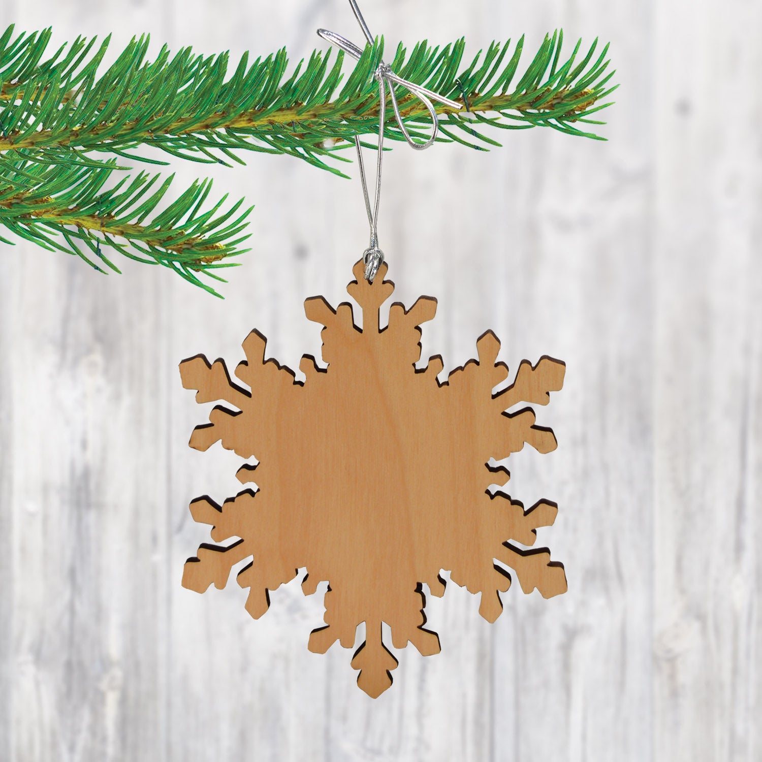 Alder Wood Snowflake Christmas Ornament