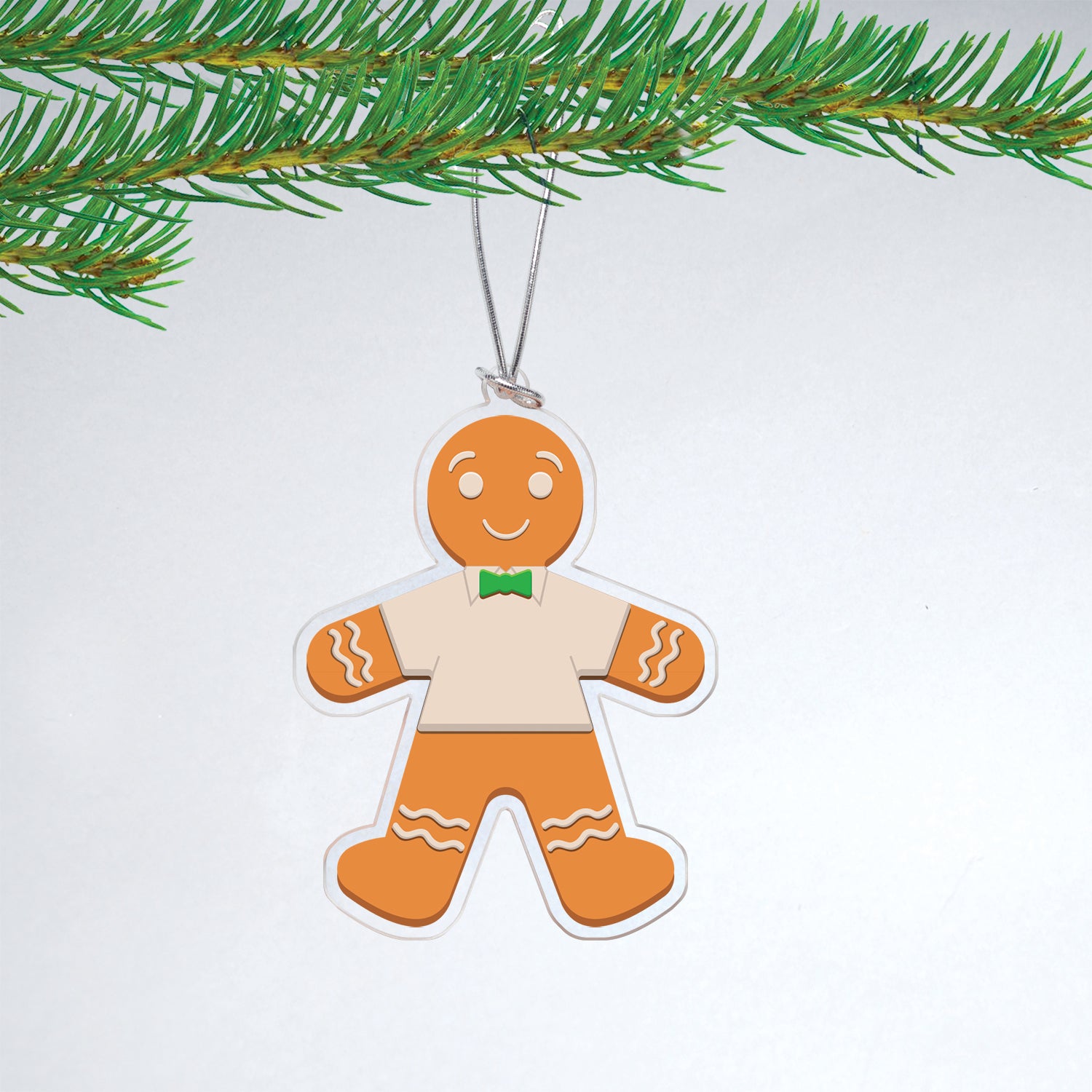 Acrylic Gingerbread Man Christmas Ornament