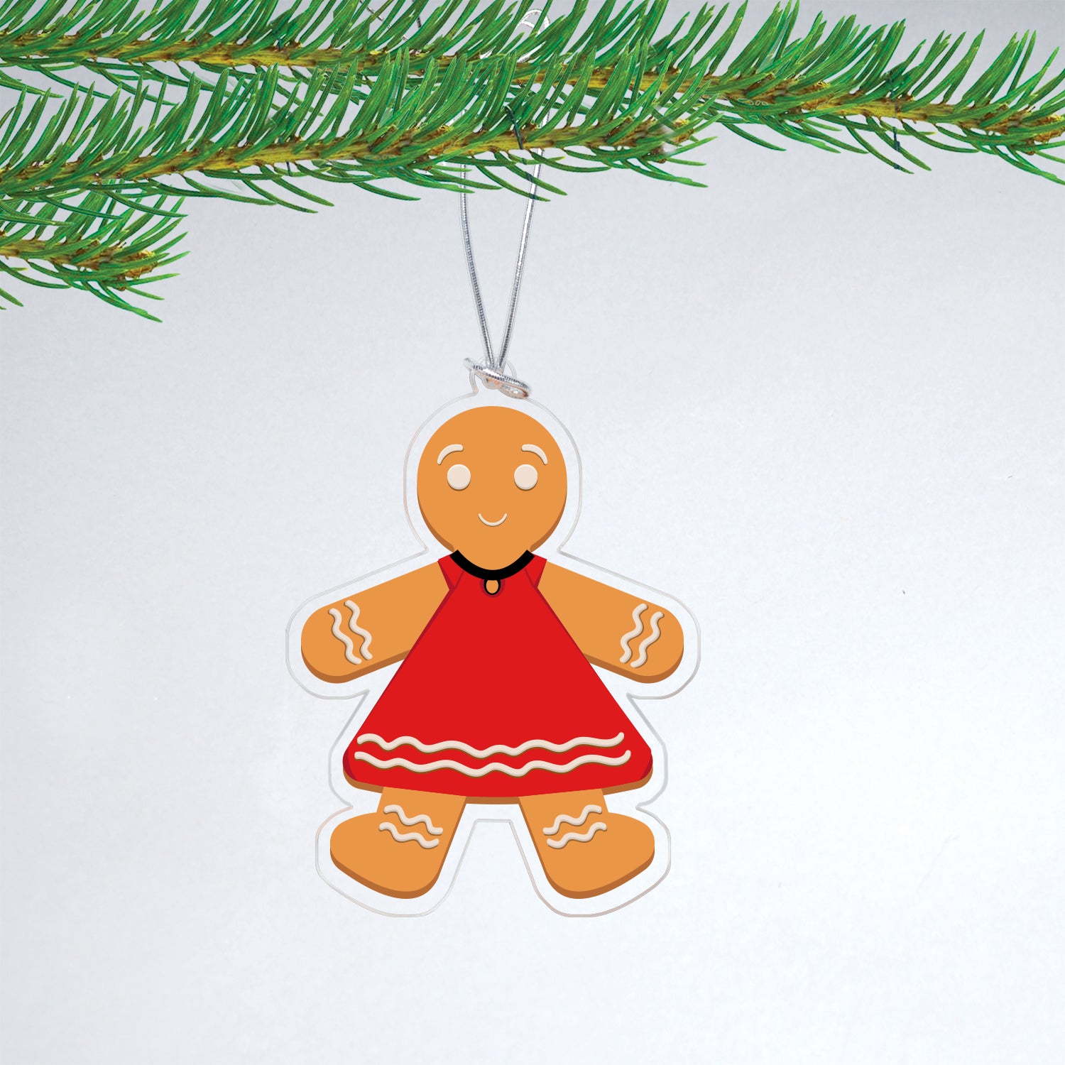 Acrylic Gingerbread Woman Christmas Ornament