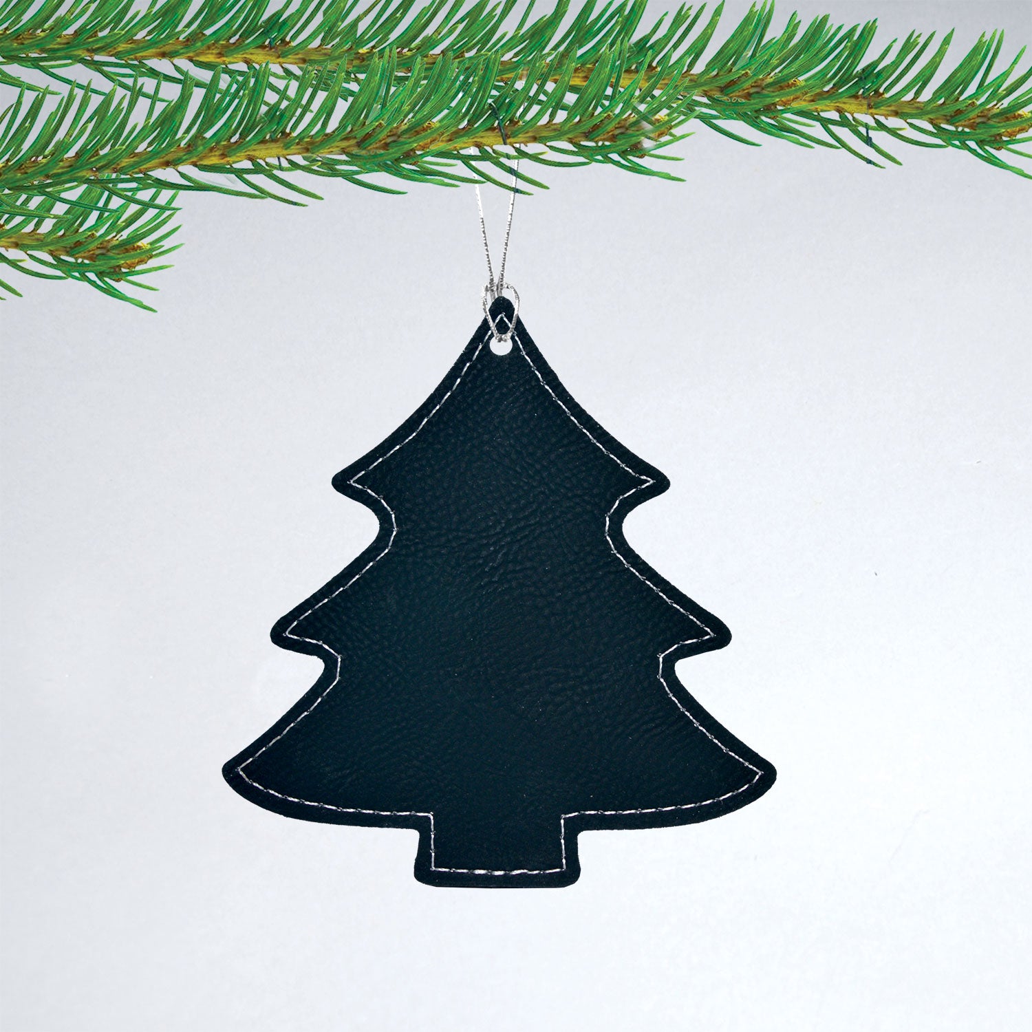 Holiday Tree Leatherette Christmas Ornament