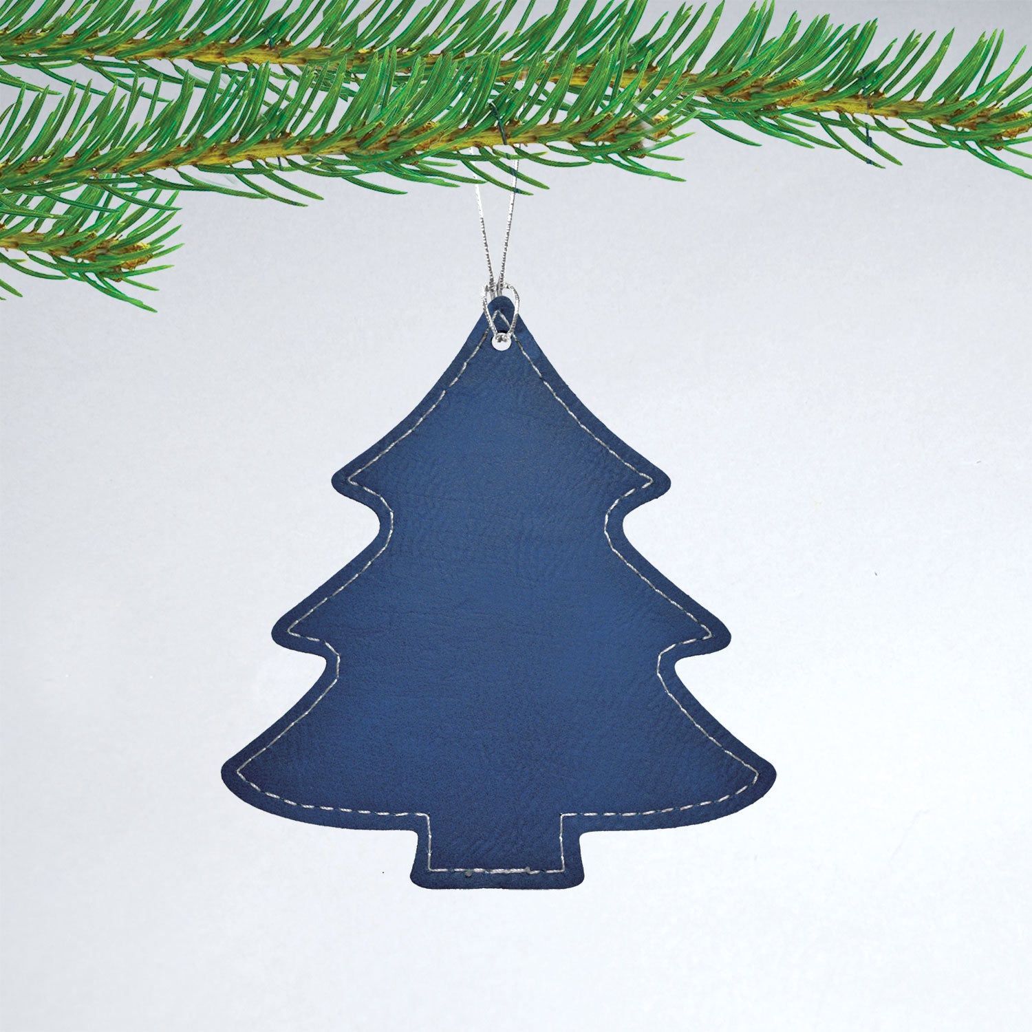 Holiday Tree Leatherette Christmas Ornament